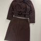Prada Brown Elegant Cropped Belted Jacket Skirt Set FW 1996 - S