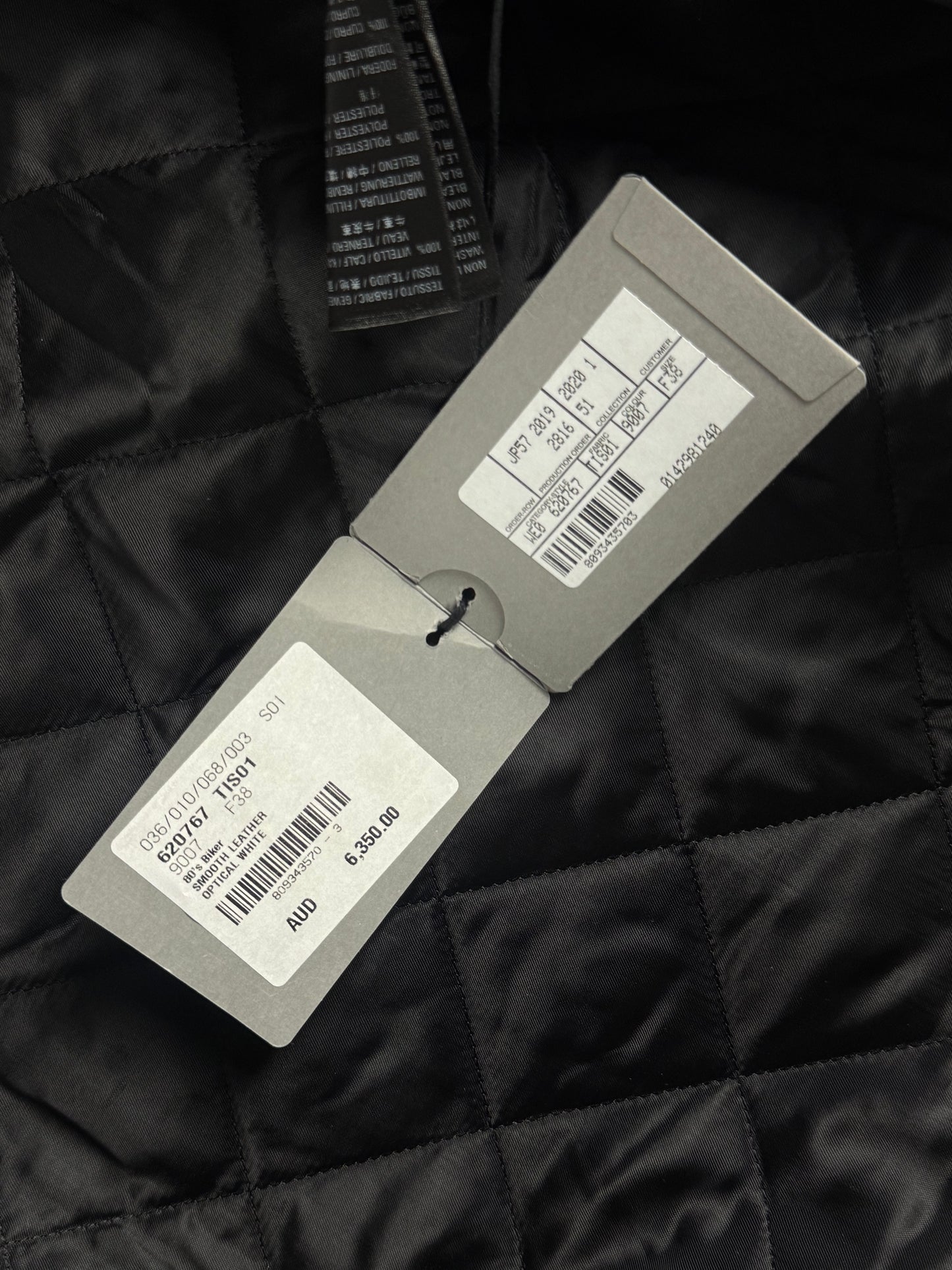 Balenciaga 80s Biker Smooth Optical White Calf Leather Oversized Perfecto Jacket SS 2020 - M