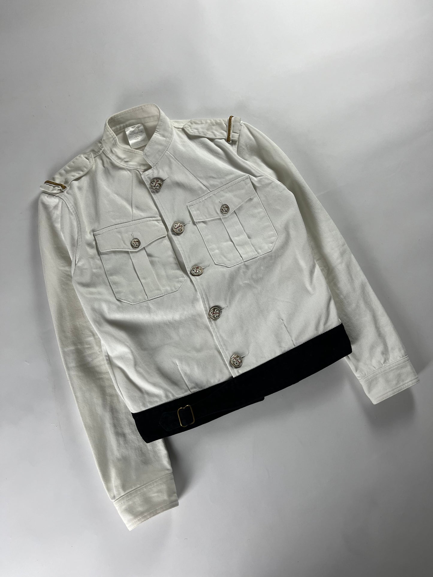 Gucci White Yacht-Club Belted Jacket SS 2015 - S