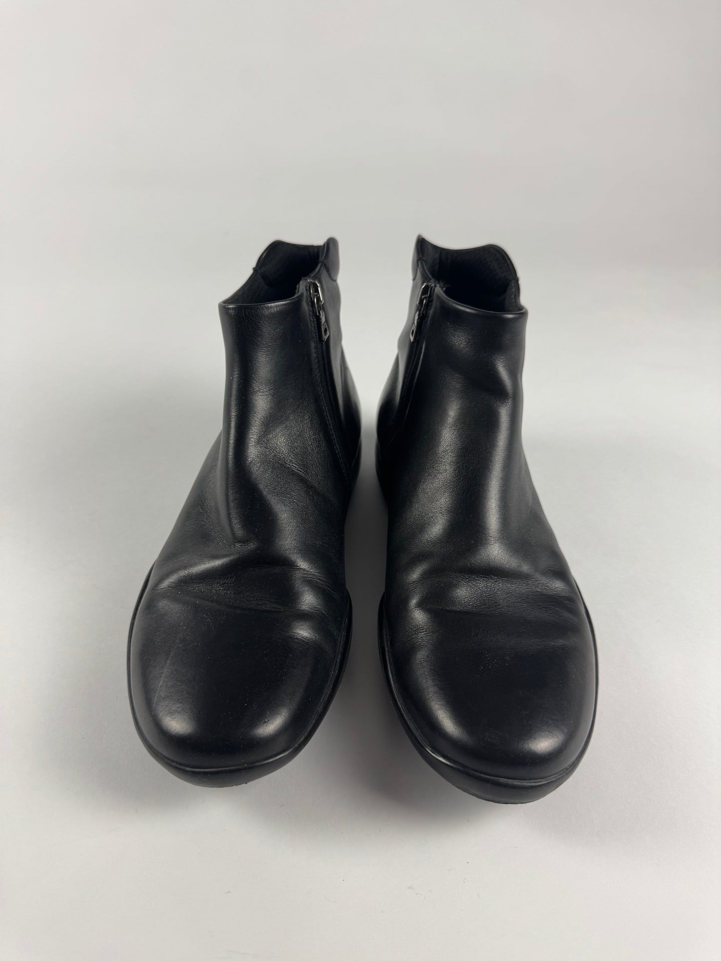 Prada Linea Rossa Black Leather Shadow Sole Mid Boots FW 1999 - 41,5 EU