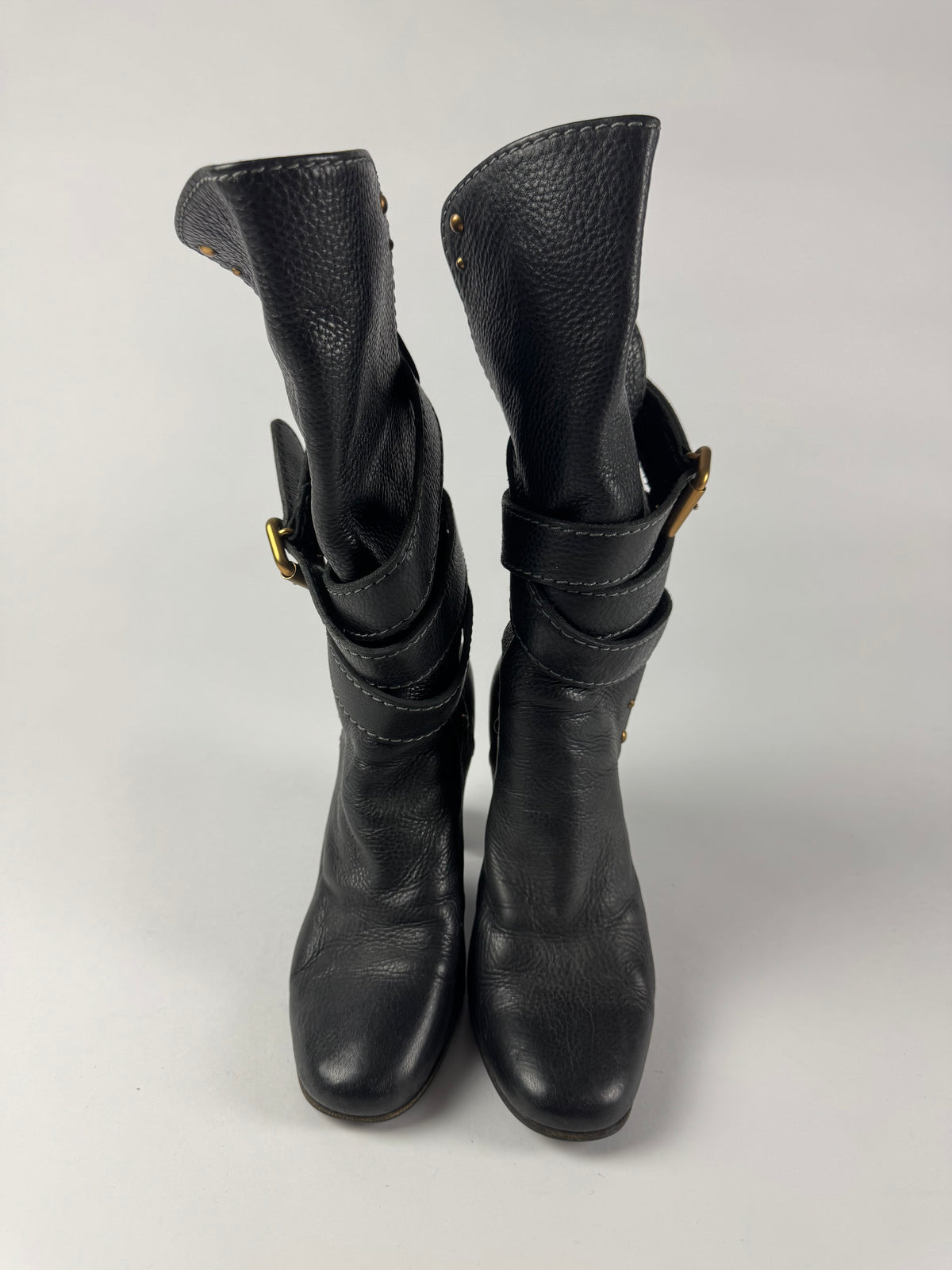Chloé Belted Wrapped Calf Leather Boots FW 2005 - 37 EU