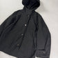 Prada Black Hooded Button Front Parka Coat 2000s - S