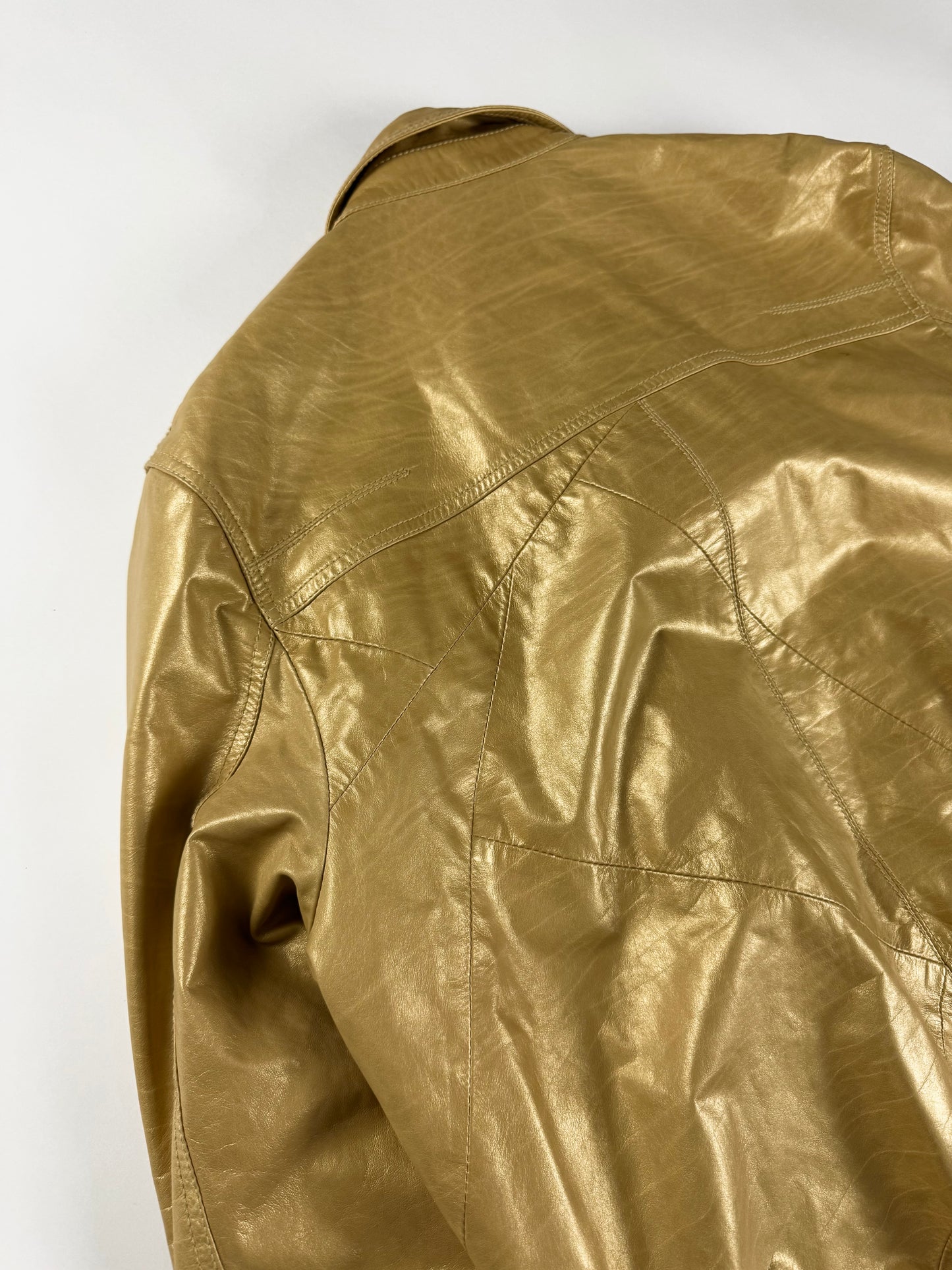 Dior Homme Kris Van Assche Fragmented Bright Yellow Leather Bomber Jacket SS 2009 - L