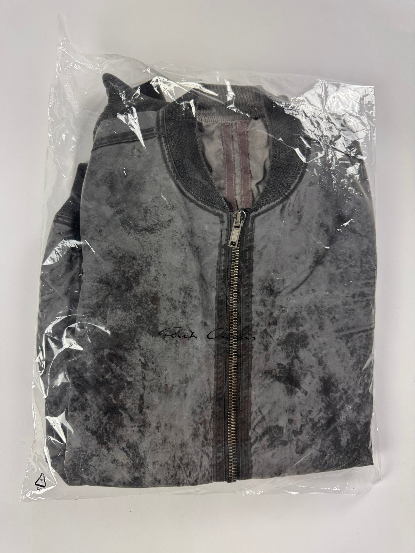 Rick Owens Dust Effect Grey Reflective Brushed Nylon Jacket - S