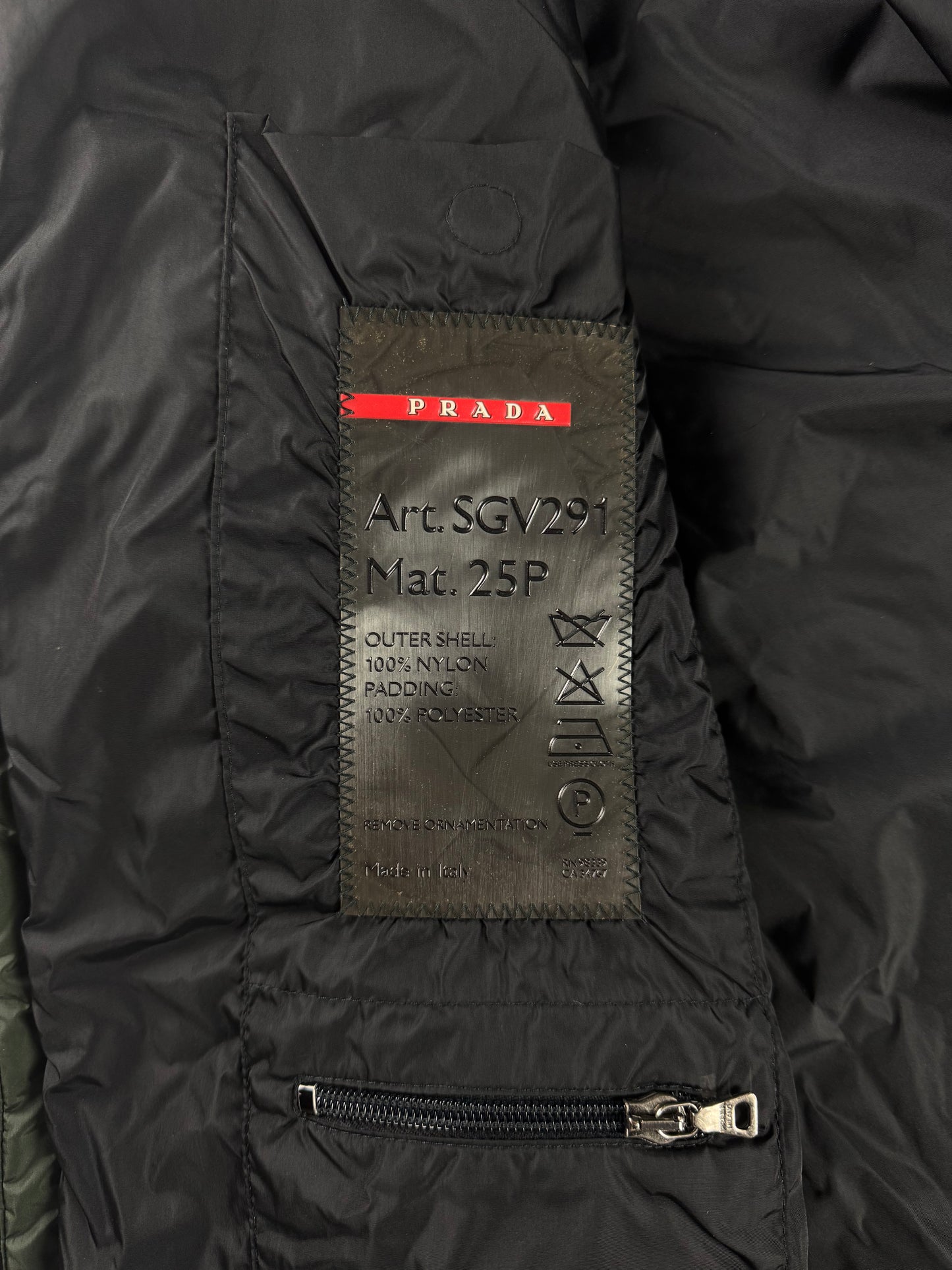 Prada Linea Rossa Convertible Arm Khaki Nylon Technical Jacket FW 1999 - XL