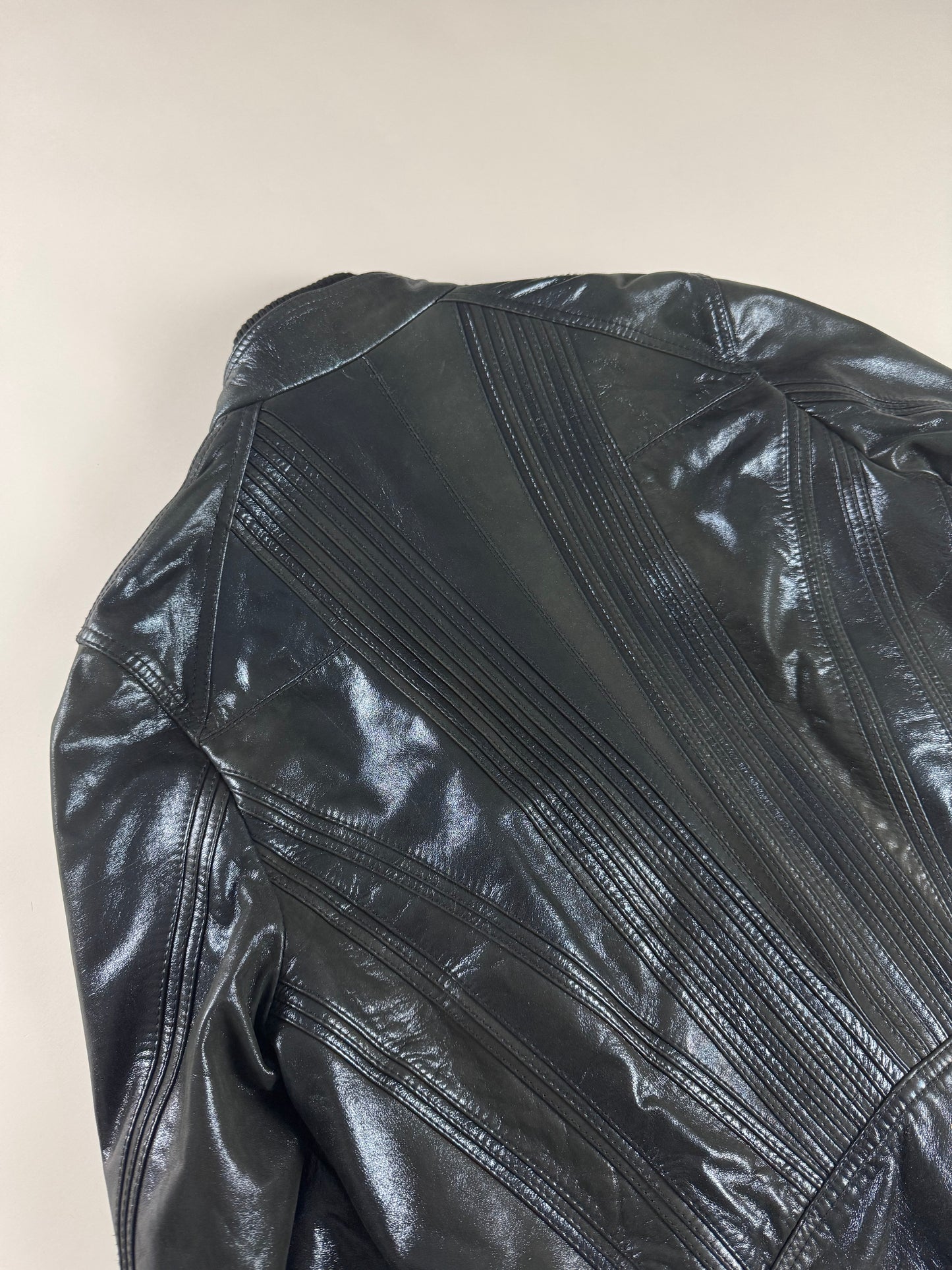 Dior Homme "Lumière Du Nord" Lamé Blue Vampiric Bright Leather Biker Jacket FW 2008 - L