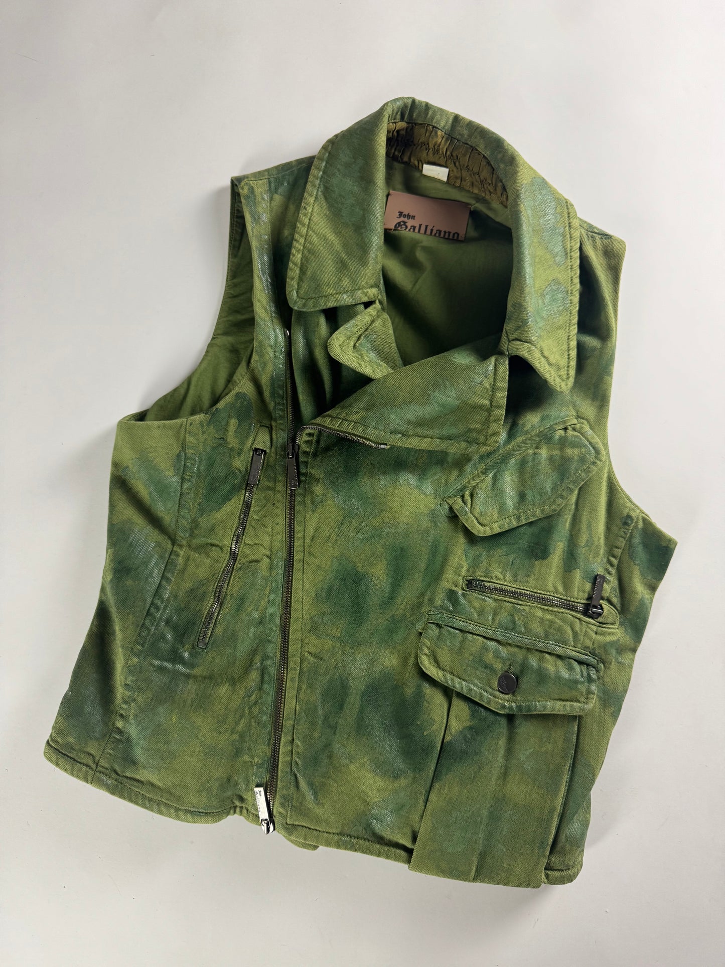 John Galliano Military Skull Print Biker Vest SS 2008 - M