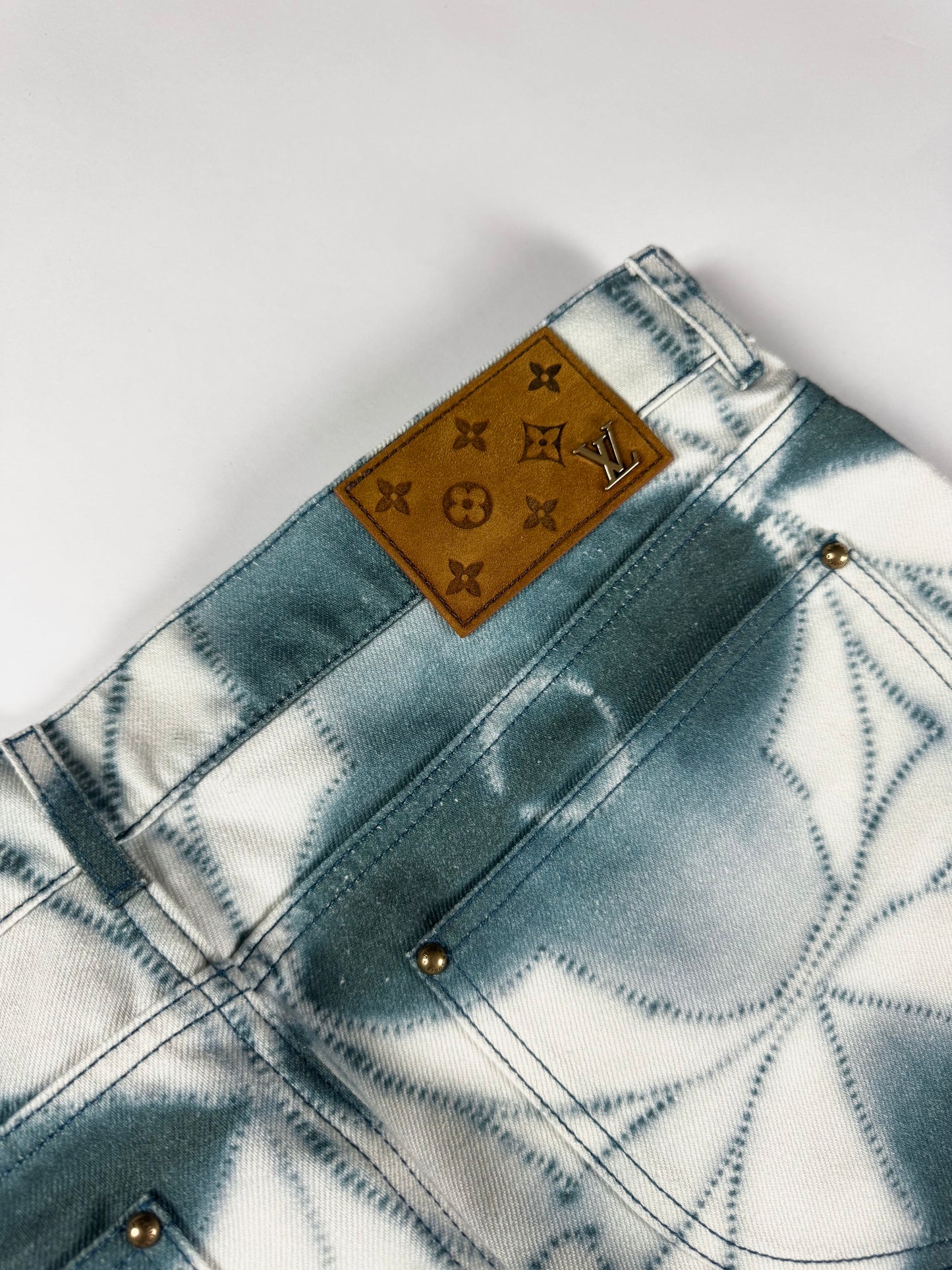 Louis Vuitton Blue Shibori Monogram Denim Straight Pants SS 2023 - 36 US