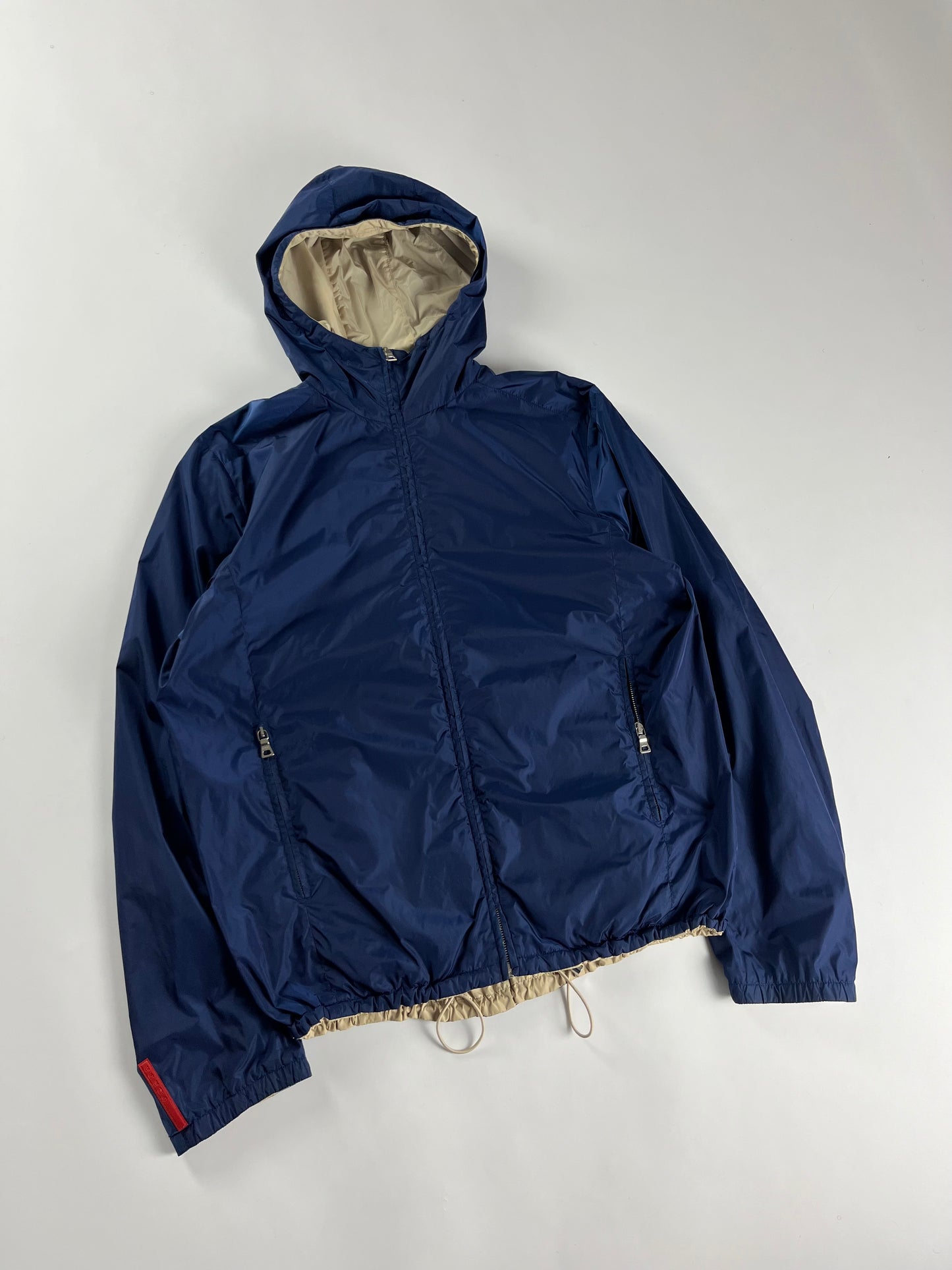 Prada Linea Rossa Lighting Blue Ivory Reversible Jacket - L
