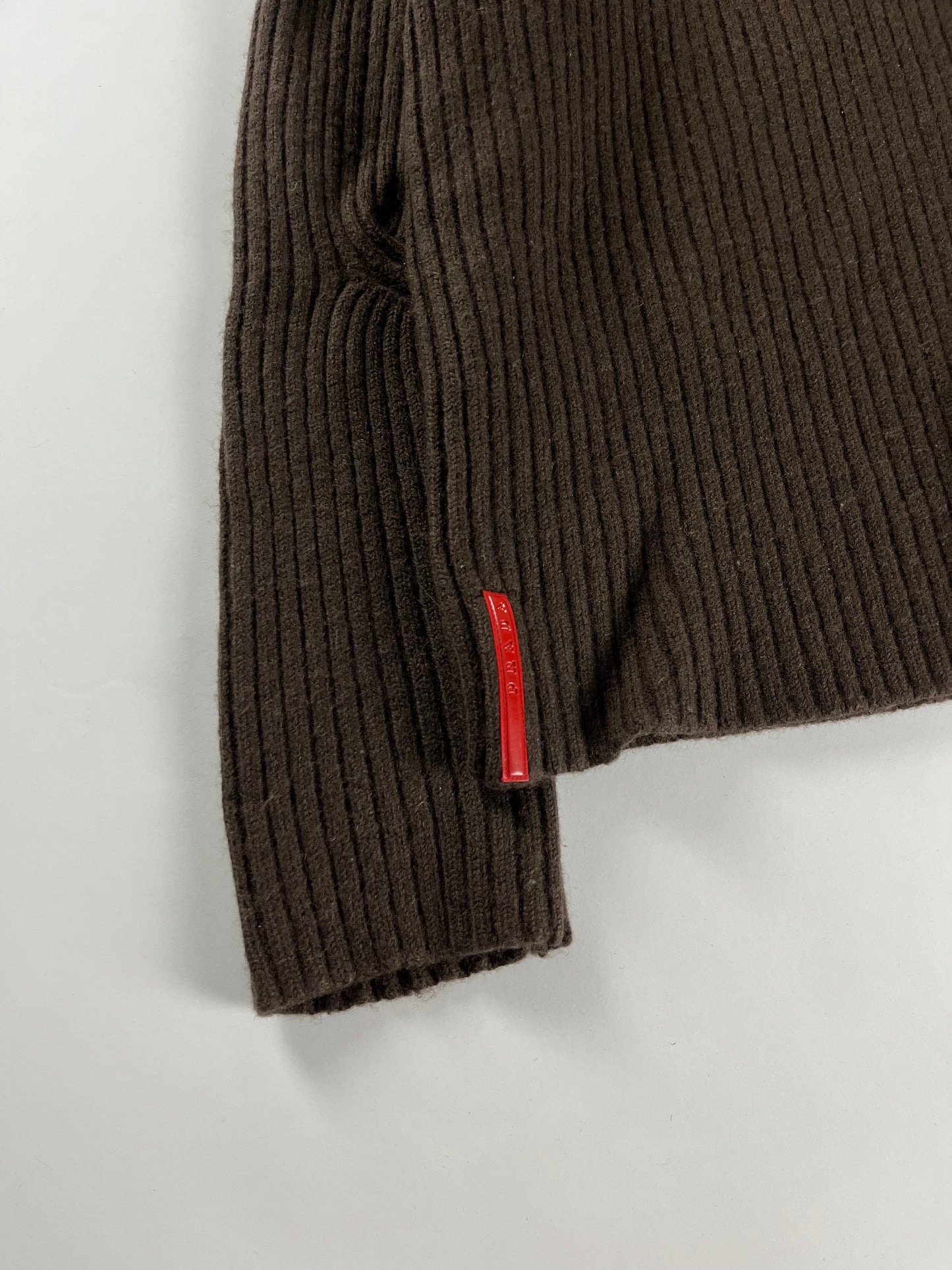 Prada Linea Rossa Brown Corduroy Turtleneck Sweater FW 1999 - S