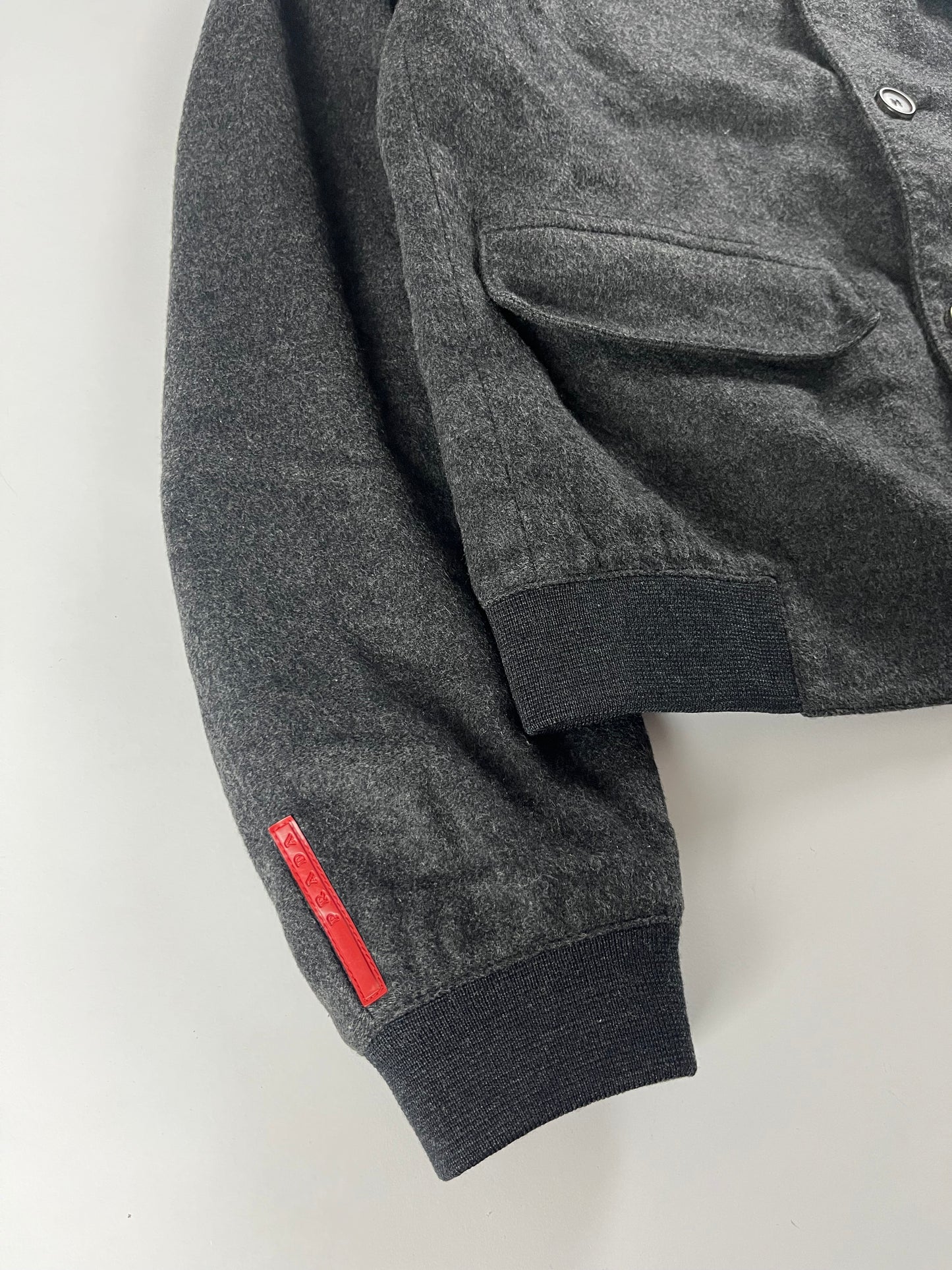 Prada Linea Rossa Grey Wool Bomber Jacket FW 2009 - M