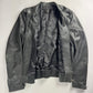Prada Dark Grey Smooth Leather Minimalist Side Pocket Moto Jacket FW 2012 - M