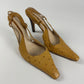 Gucci Tom Ford Light Tan Ostrich Leather Slingback Heels Pumps 1990s - 9,5 IT/40,5 EU
