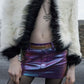 Saint Laurent Monochrome Cream Black Faux Fur Cropped Jacket FW 2021 - XS