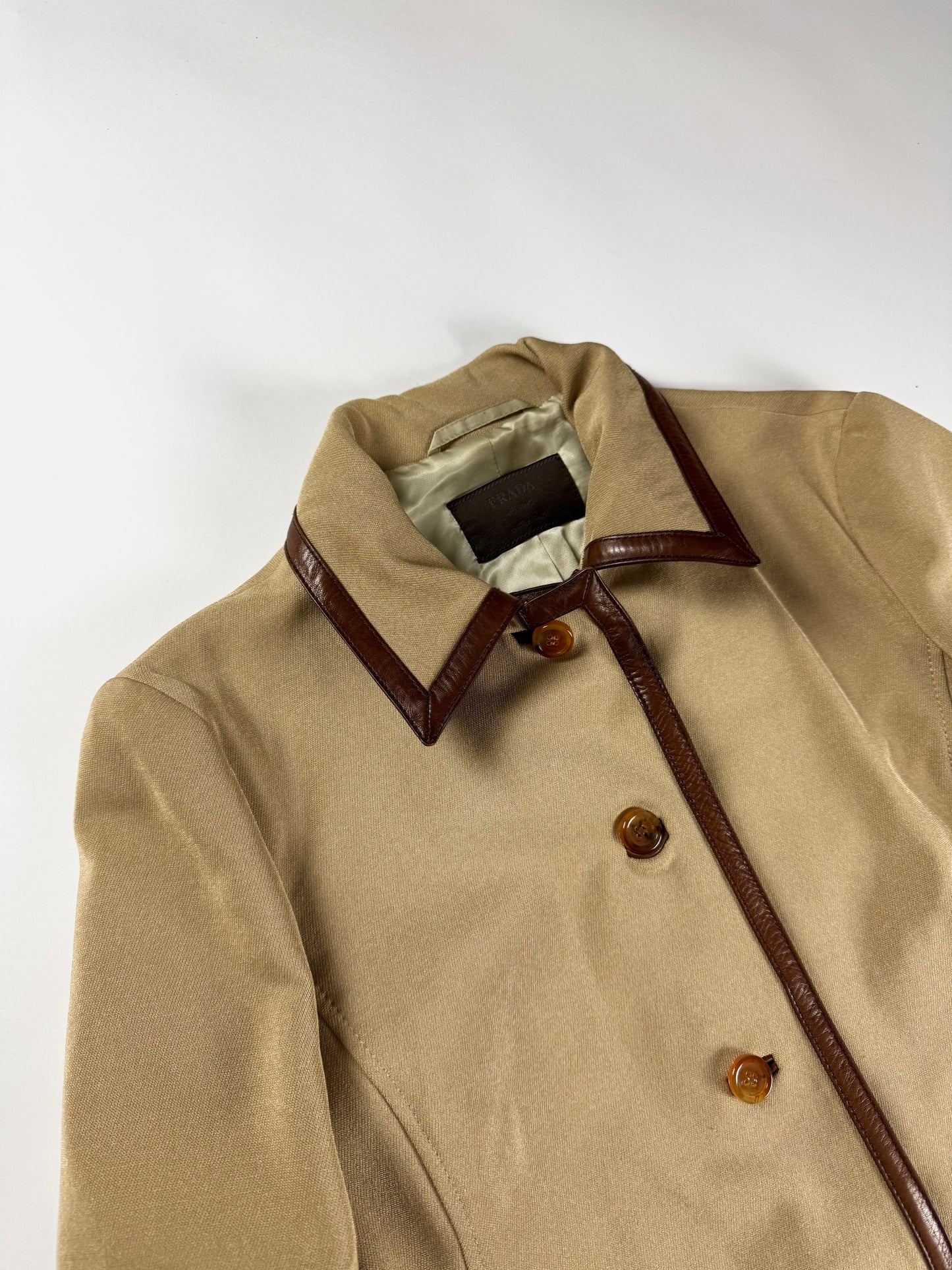 Prada Leather Trimmed Details Tailored Jacket FW 1996 - S