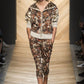 Bottega Veneta Baroque Tapestry Print Leopard Lined Hood Quilted Sleeves Zip Hoodie SS 2016 - S