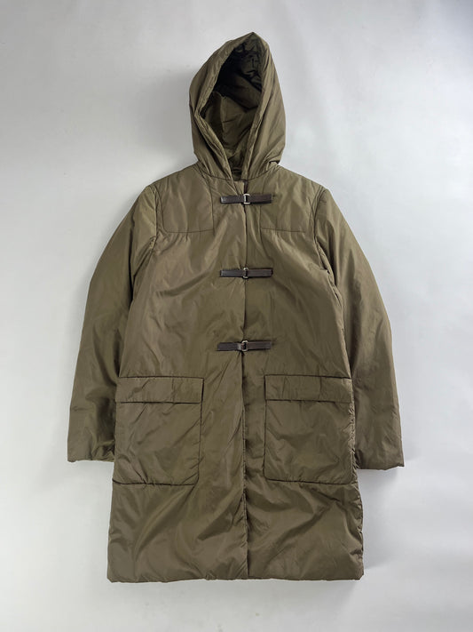 Prada Multi Belt Khaki Nylon Long Safari Coat FW 1999 - S