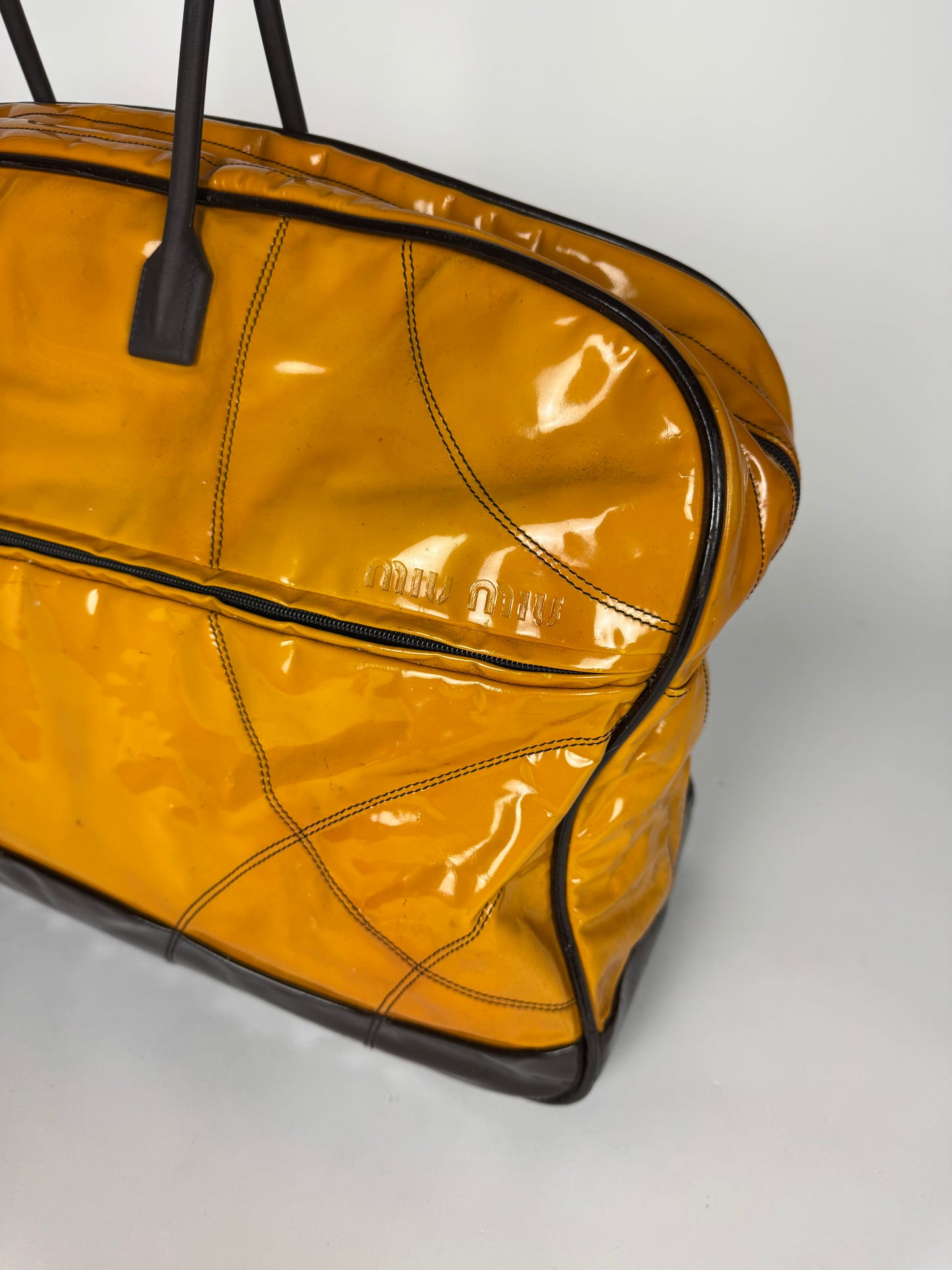 Miu Miu Bowling Oversize Patent Leather Bag 2000s - OS