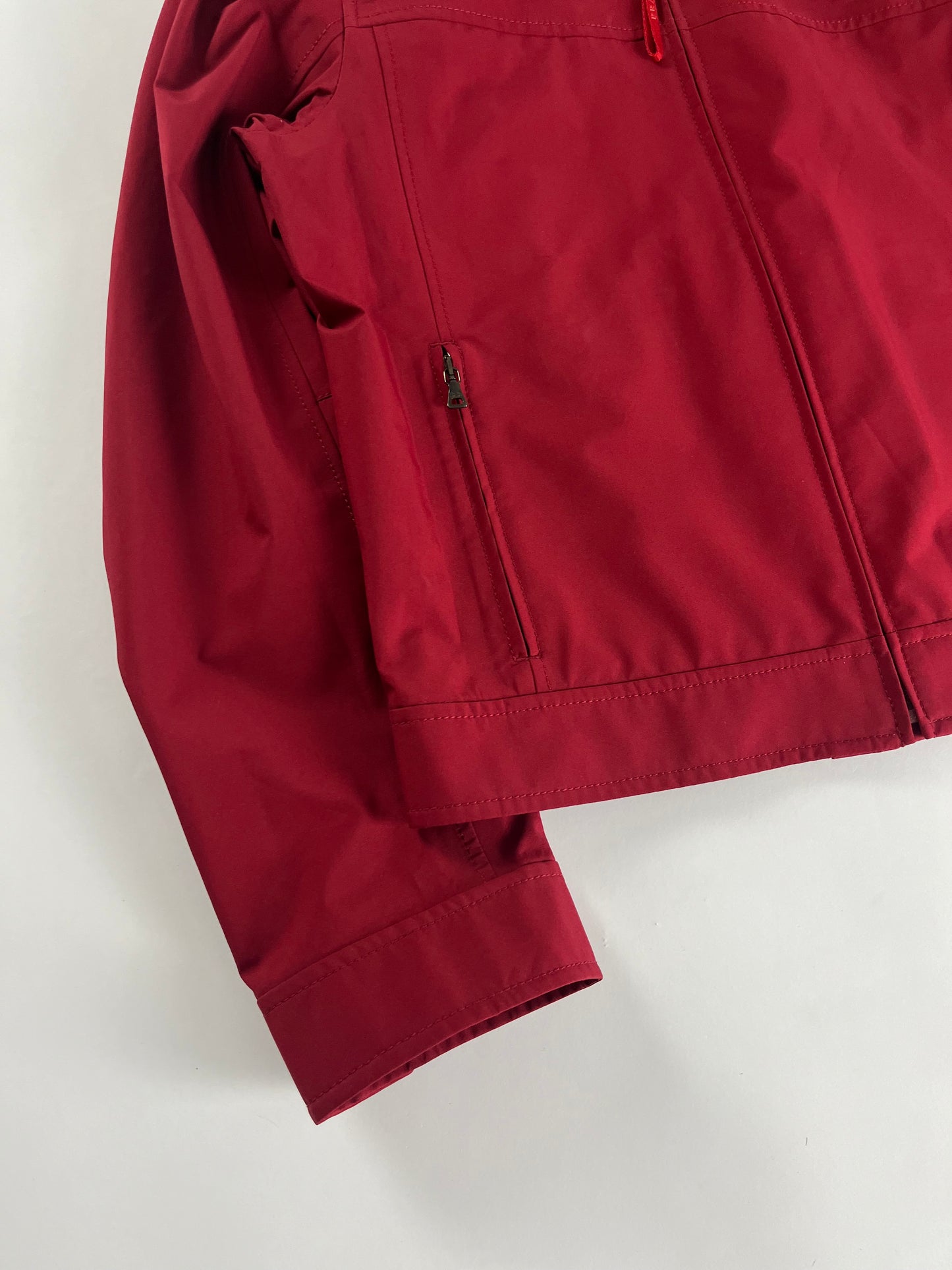 Prada Gore Tex Red Nylon Moto Jacket SS 2000 - L