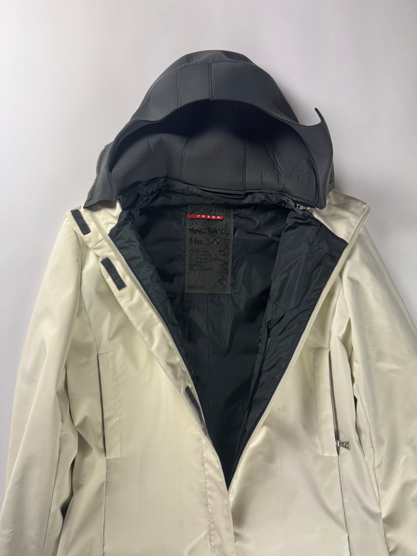 Prada Linea Rossa Technical Neoprene Hood Coat SS 1999 - XS