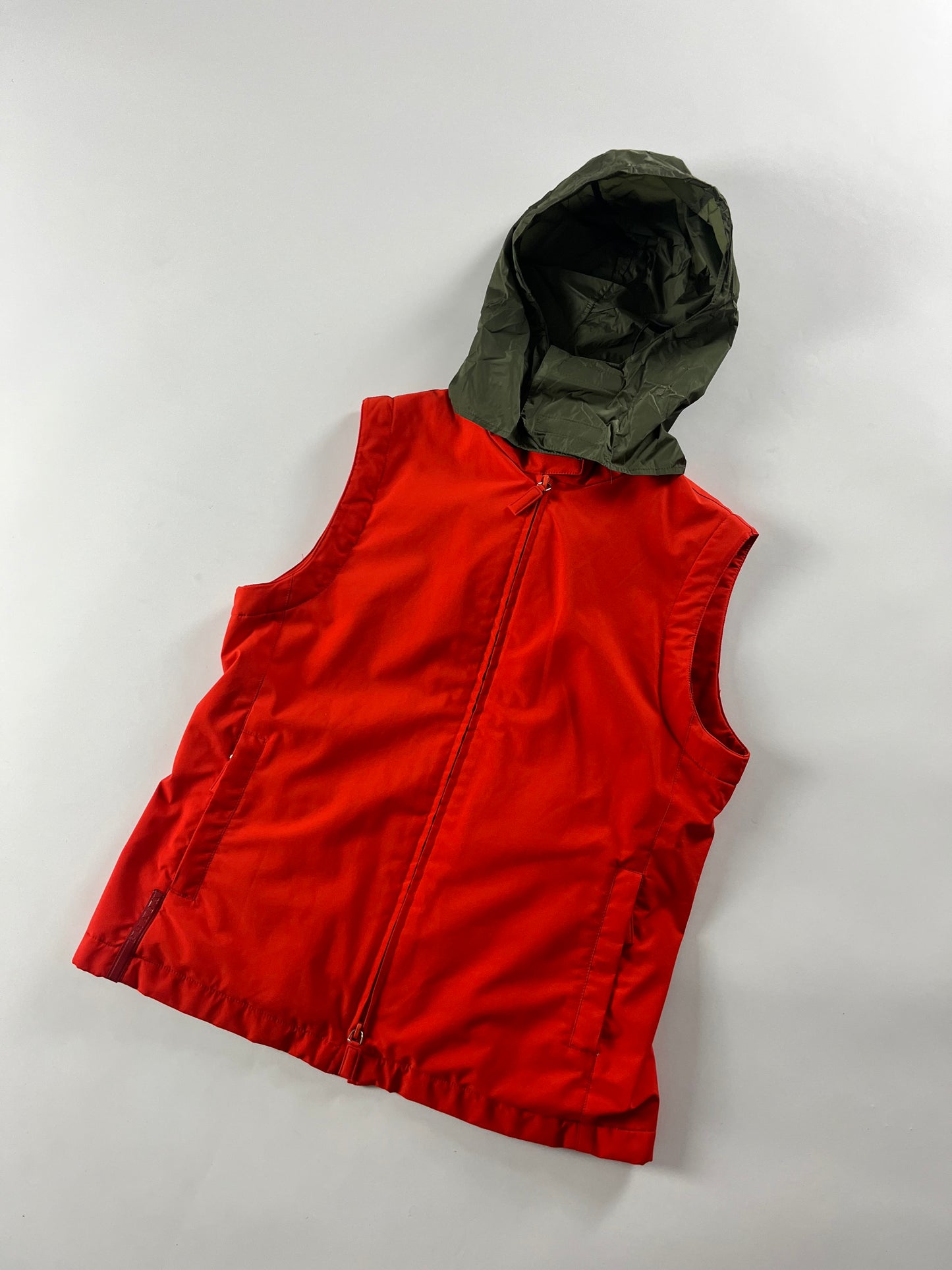 Prada Convertible Hoodie Red Vest SS 2000 - S