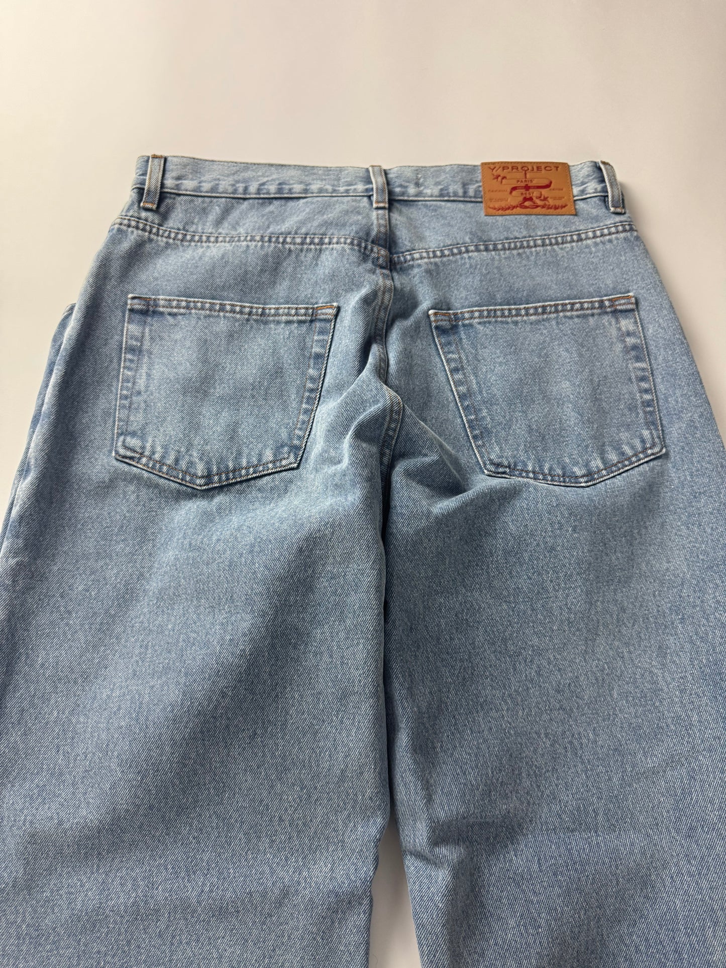Y/Project Evergreen Cut Out Detail Blue Denim Jeans FW 2023 - 34 US