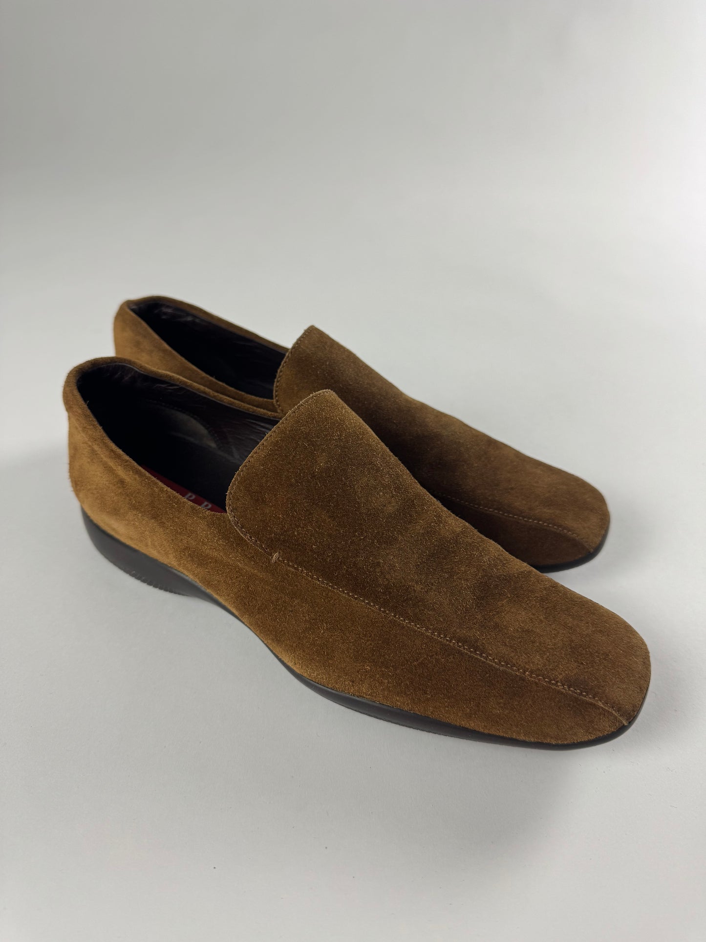Prada Siena Brown Suede Loafers FW 1999 - 38,5 IT/39,5 EU