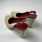 Prada Linen Inside Red Heels SS 1999 - 38 IT/39 EU