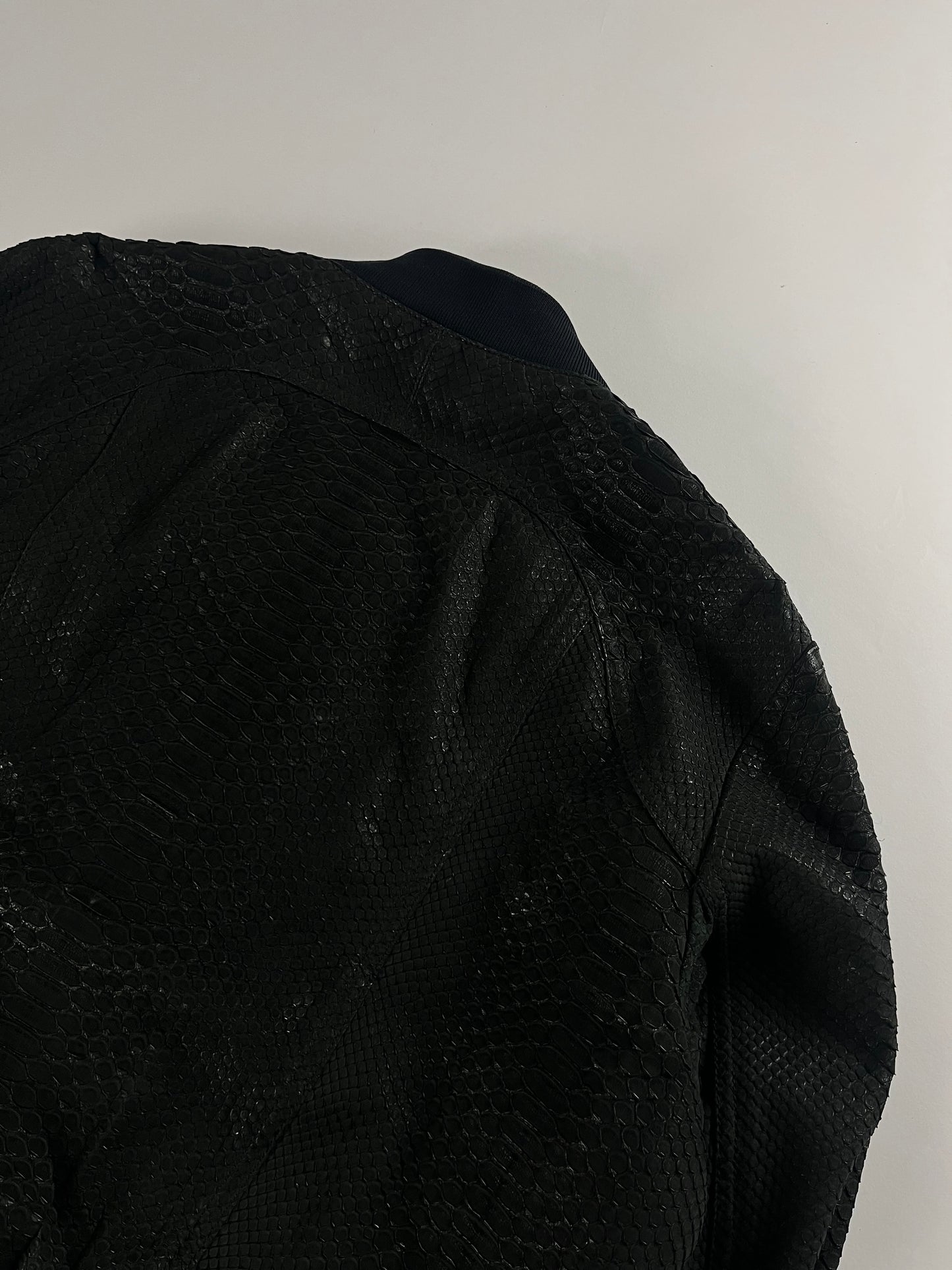 Yves Saint Laurent Dark Genuine Snakeskin Leather Bomber Jacket 2000s - L