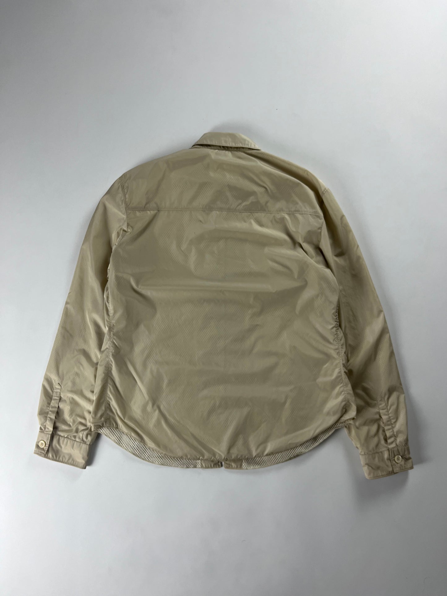 Prada Cream Inside Mesh Versatile Zip Up Light Jacket SS 1998 - S