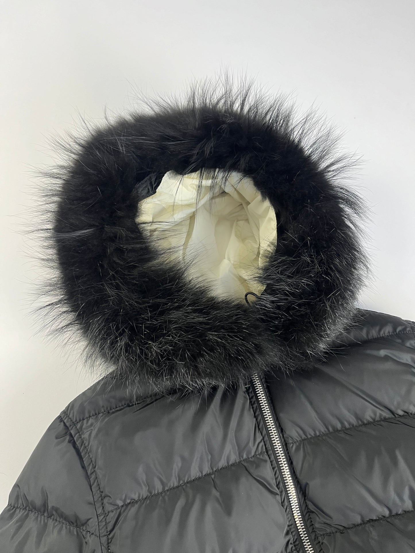 Prada Fur Hooded Puffer Jacket 2000s - S
