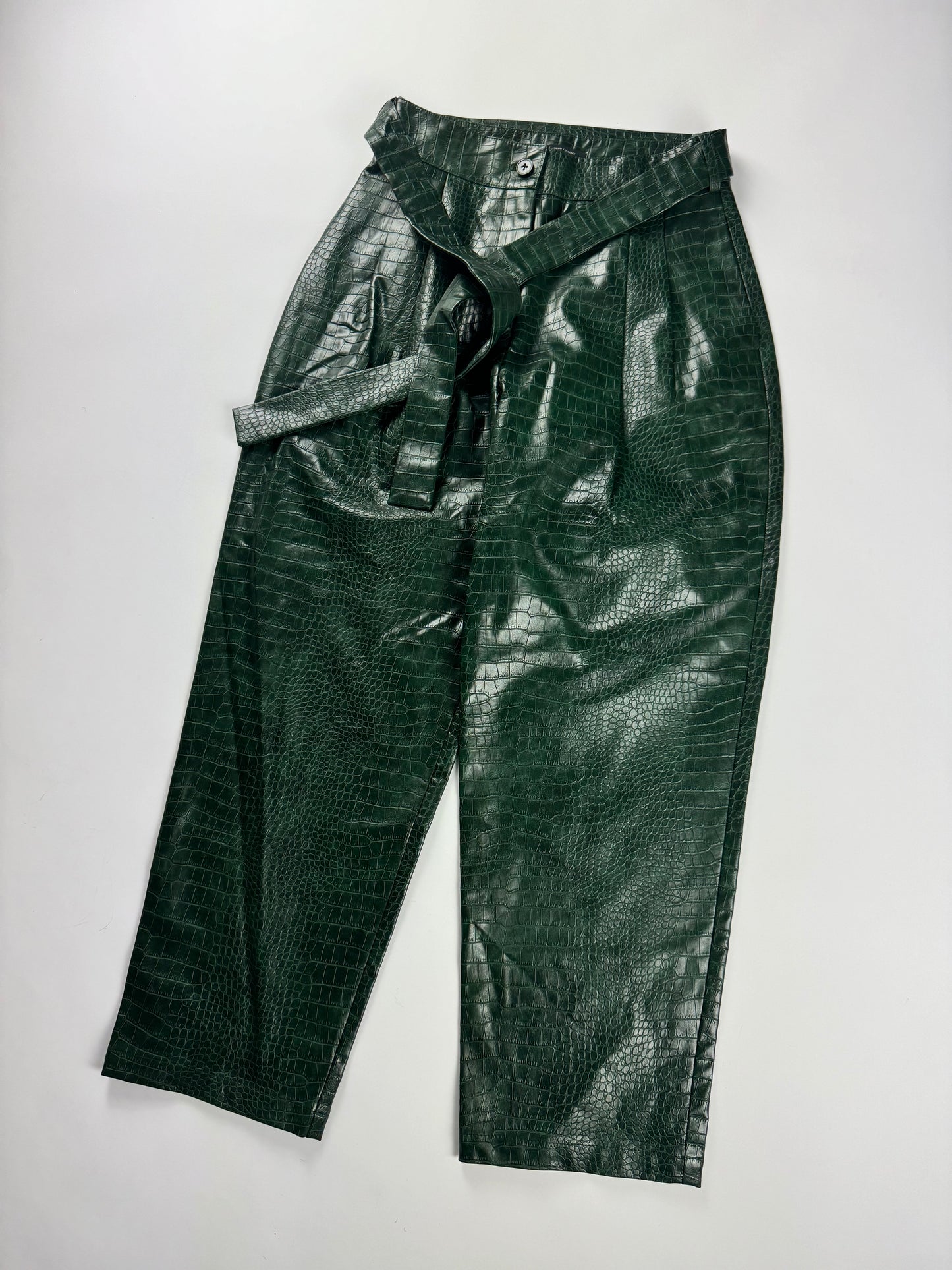 Armani Exchange Sample Crocodile Effect Belted Pants FW 2022 - S