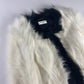 Saint Laurent Monochrome Cream Black Faux Fur Cropped Jacket FW 2021 - XS