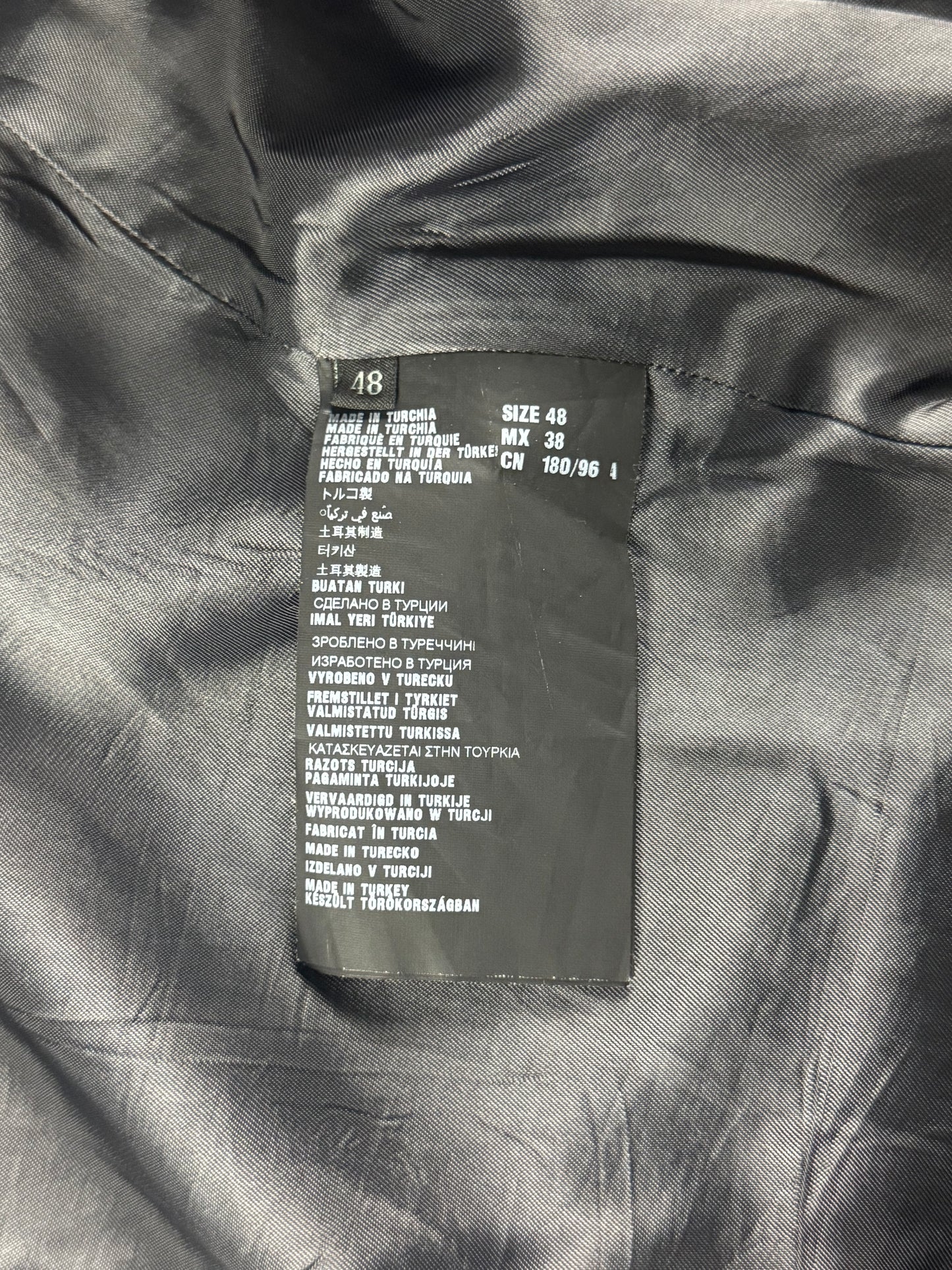 Prada Dark Grey Smooth Leather Minimalist Side Pocket Moto Jacket FW 2012 - M