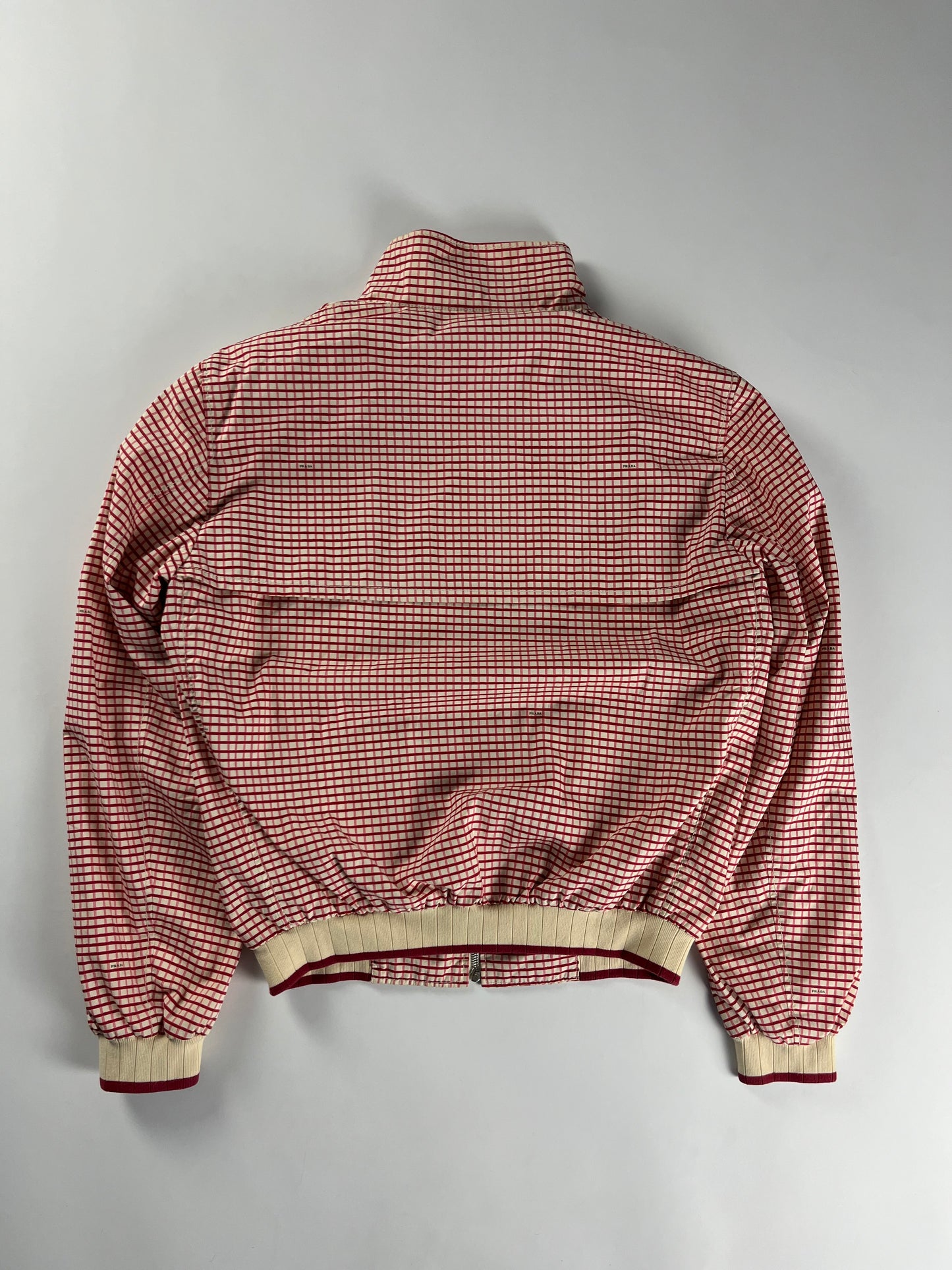 Prada Mainline Soft Plaid Checkered Bomber Jacket SS 2008 - M