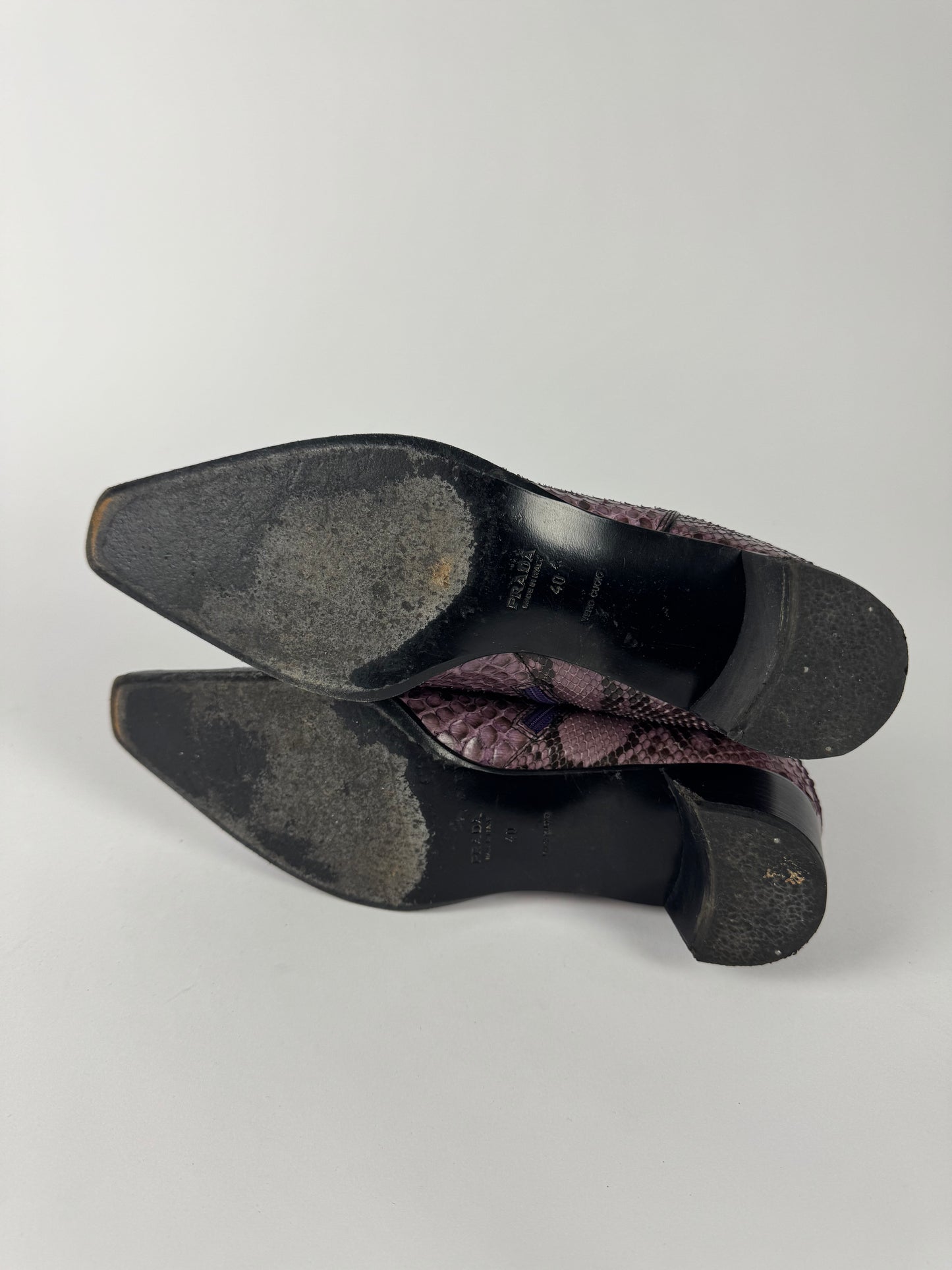 Prada Purple Python Leather Boots FW 2000 - 40 IT/40,5 EU