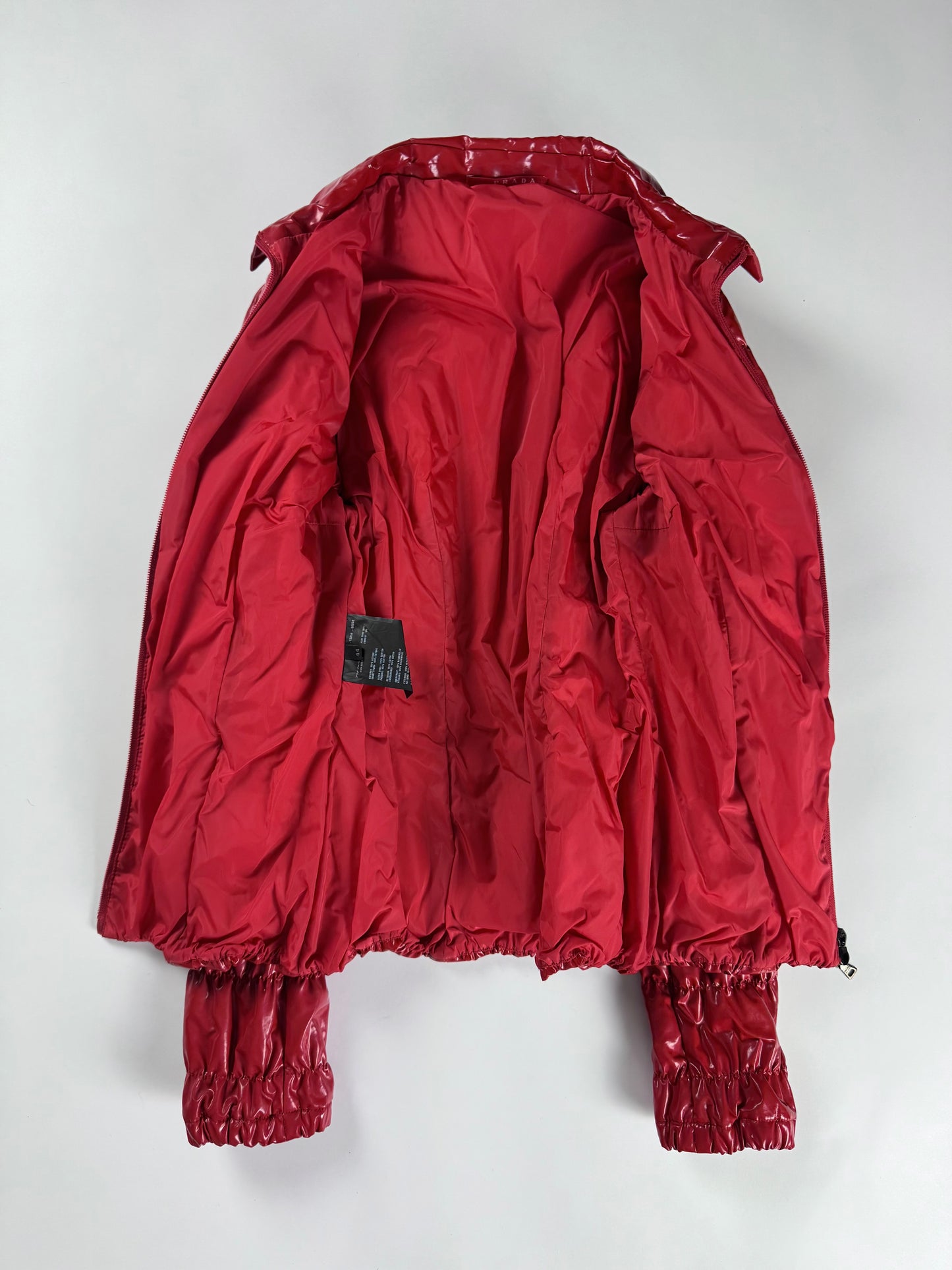 Prada Red Rush Textured Leather Effect Jacket SS 2007 - S