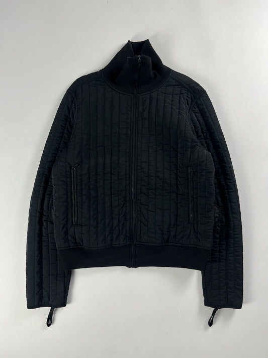 Prada Linea Rossa Black Straight Quilted Nylon Zipper Jacket FW 2001 - L