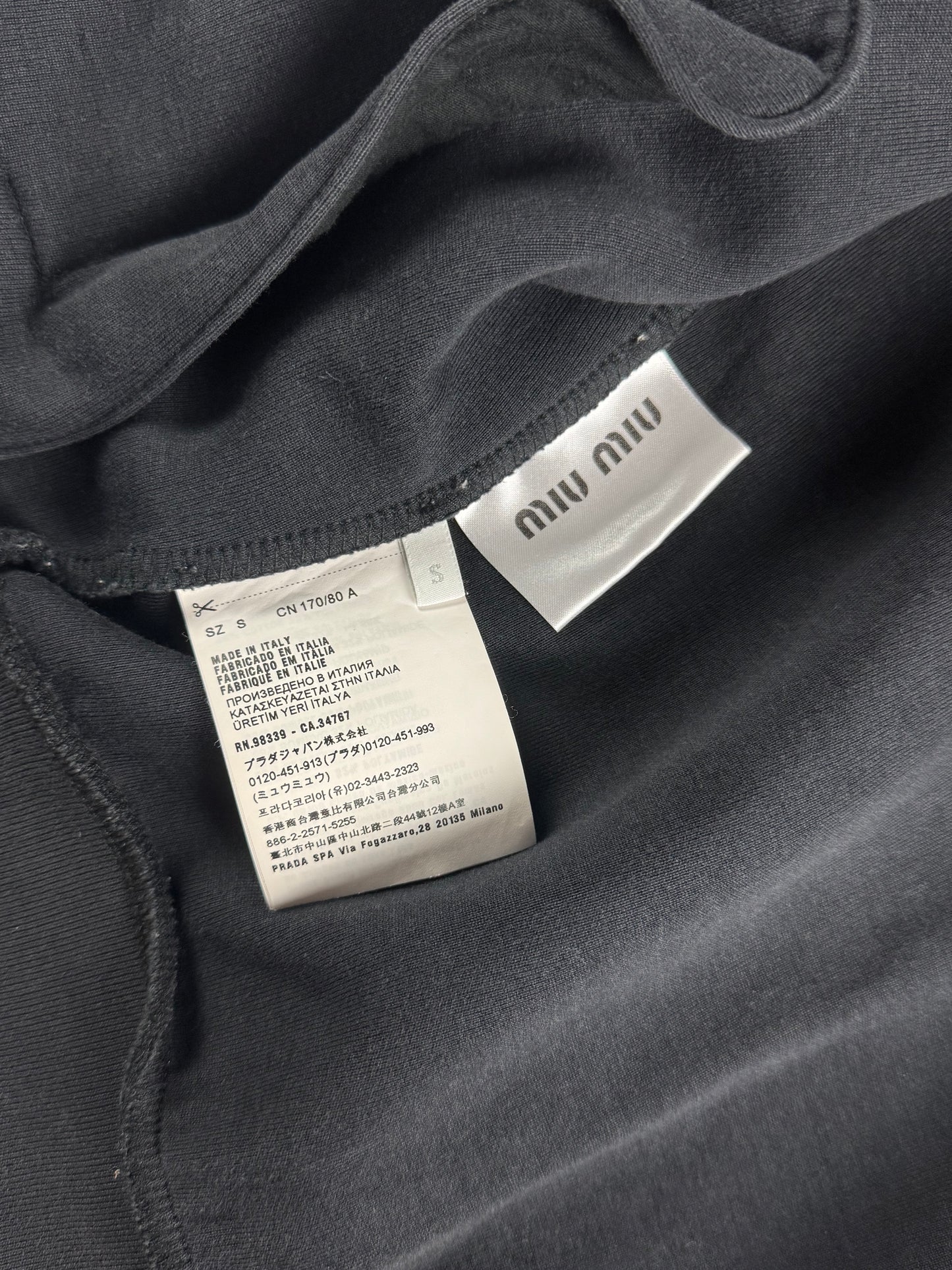 Miu Miu Crop Patch Logo Track Zipper Jacket SS 2020 - S