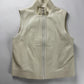 Louis Vuitton Cream Ivory Leather Zip Up Vest FW 2015 - S
