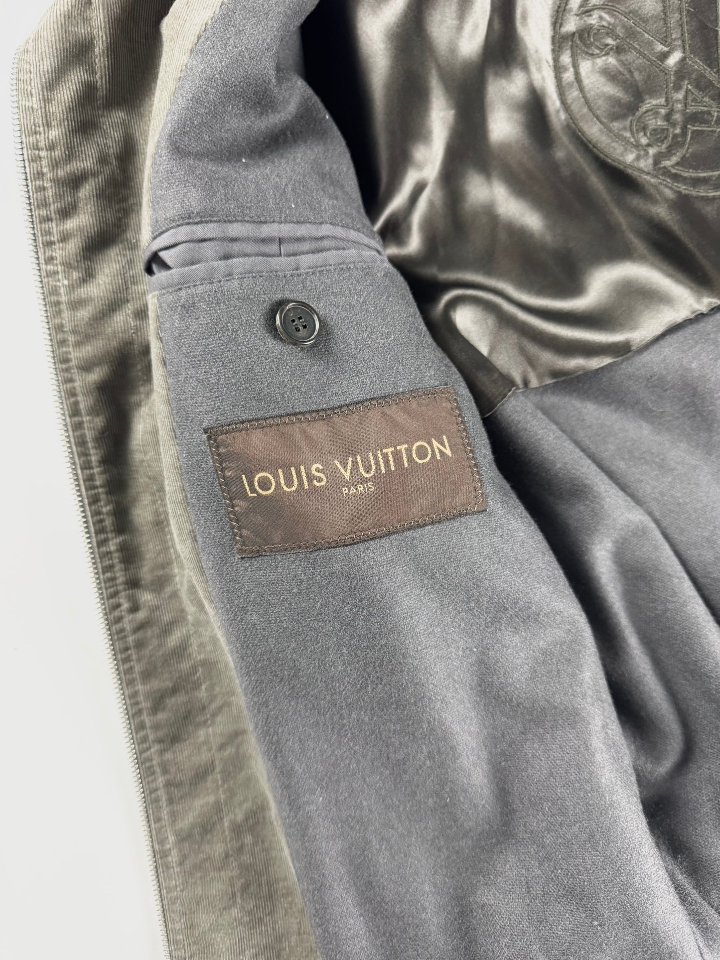 Louis Vuitton Kaki Military Corduroy Turtleneck Jacket FW 2008 - M