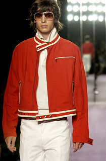 Yves Saint Laurent Rive Gauche Tom Ford Red Leather Motor Jacket SS 2004 - M