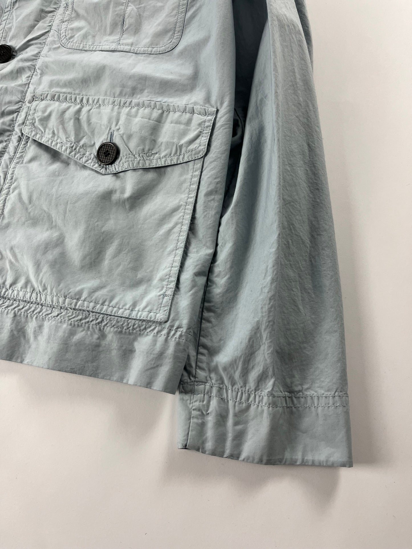 Bottega Veneta Cyan Utility Safari Funnel Collar Jacket SS 2017 - M