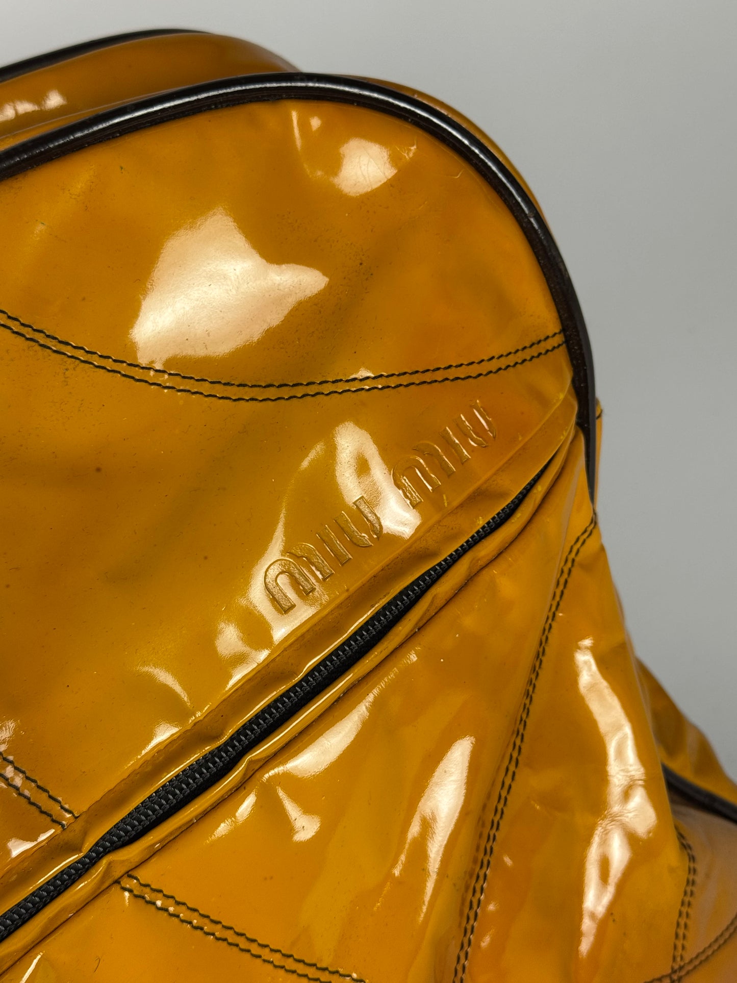 Miu Miu Bowling Oversize Patent Leather Bag 2000s - OS