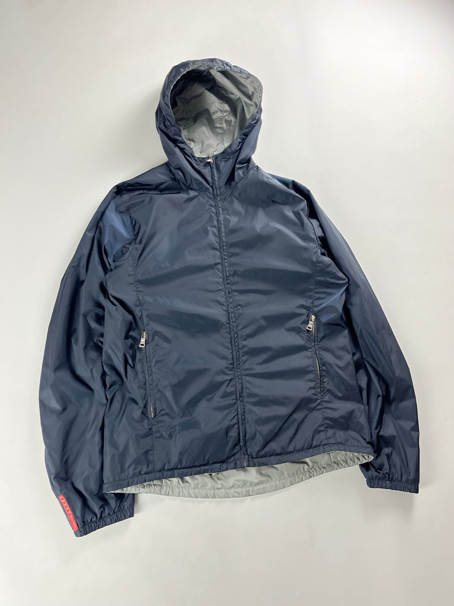 Prada Linea Rossa Reversible Blue Grey Nylon Jacket - M