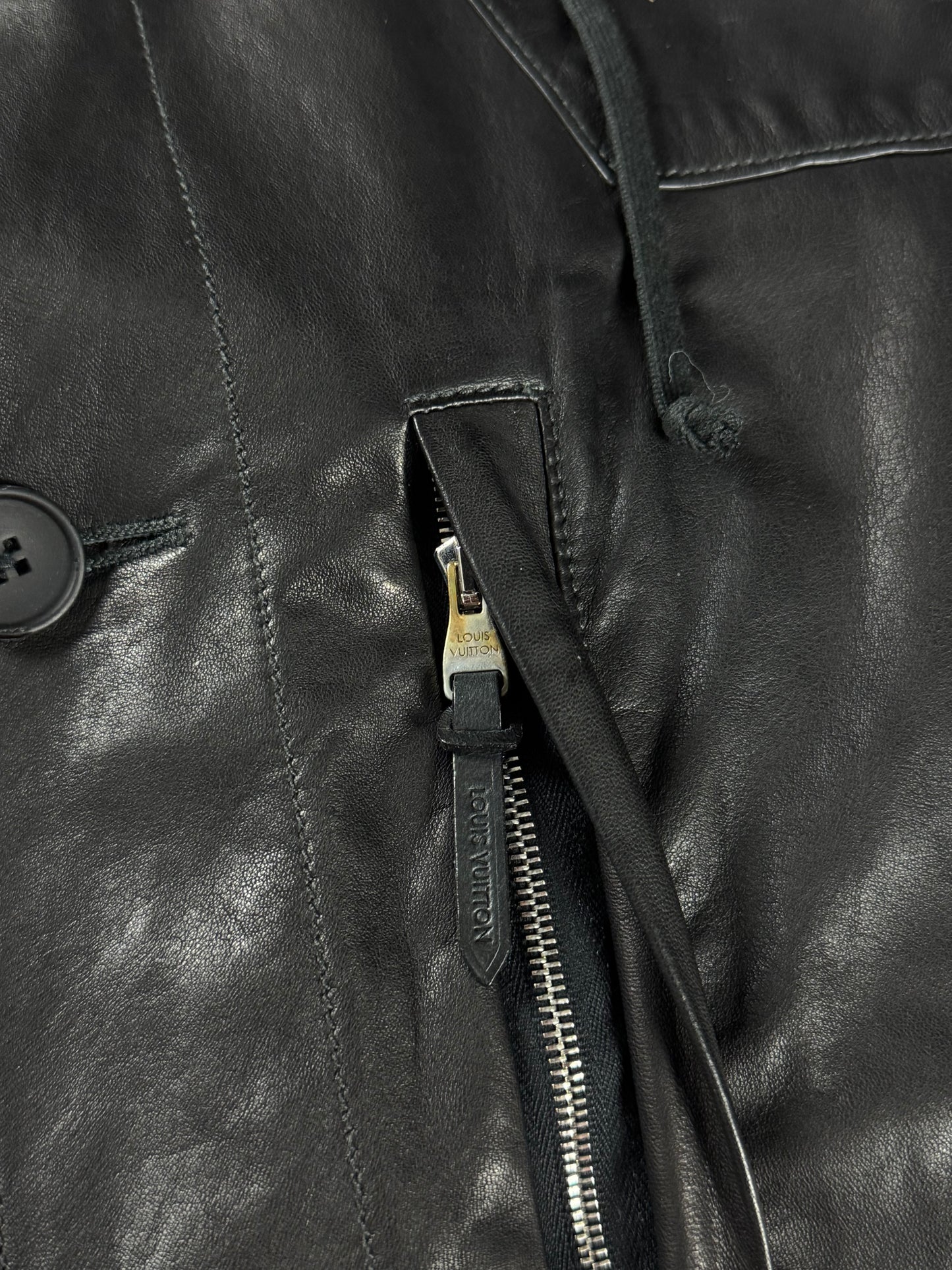 Louis Vuitton Sample Superfino Leather Convertible Hooded Coat SS 2011 - M
