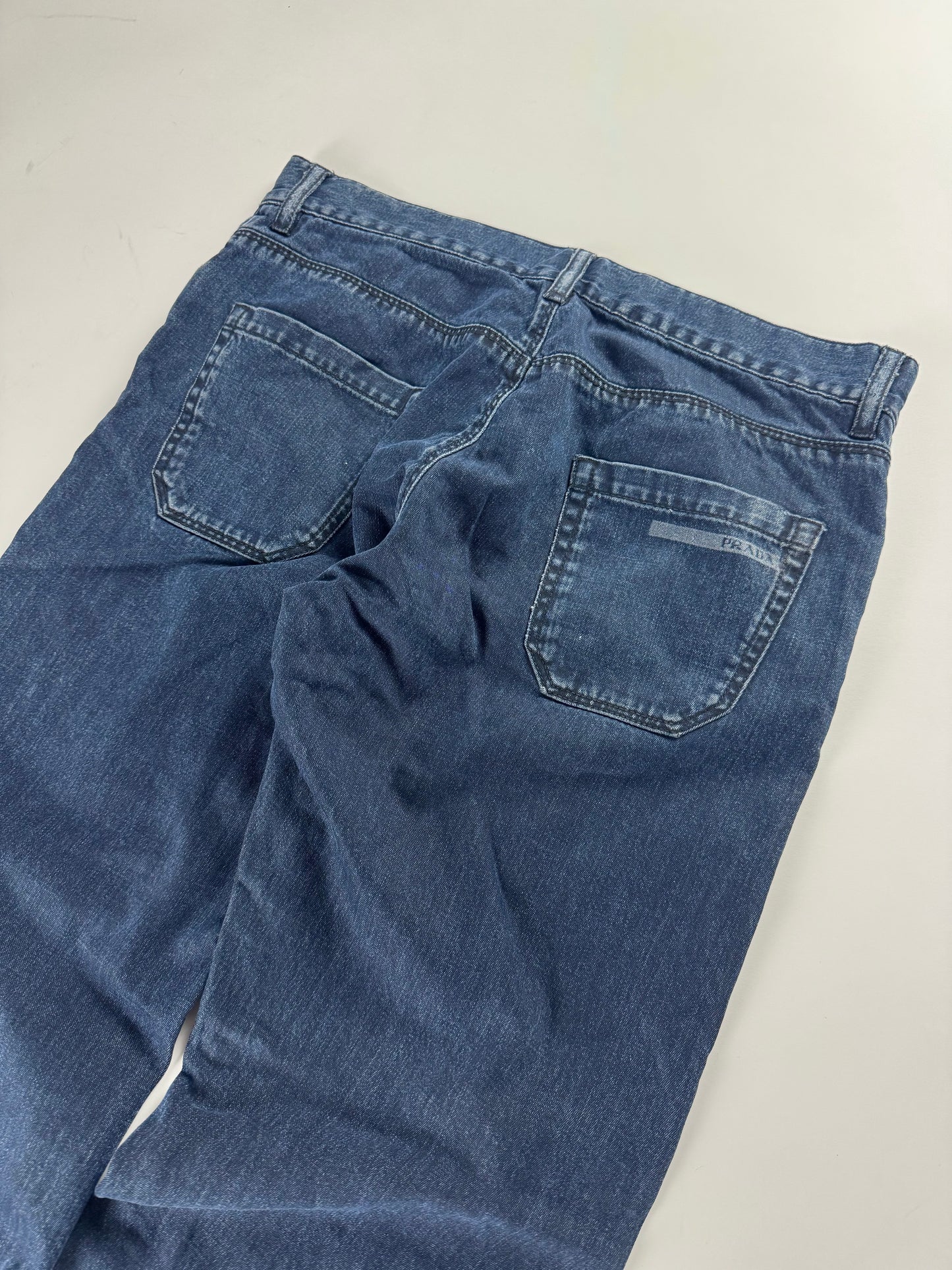 Prada Mainline Blue Straight Cotton Pants SS 2008 - 30 US