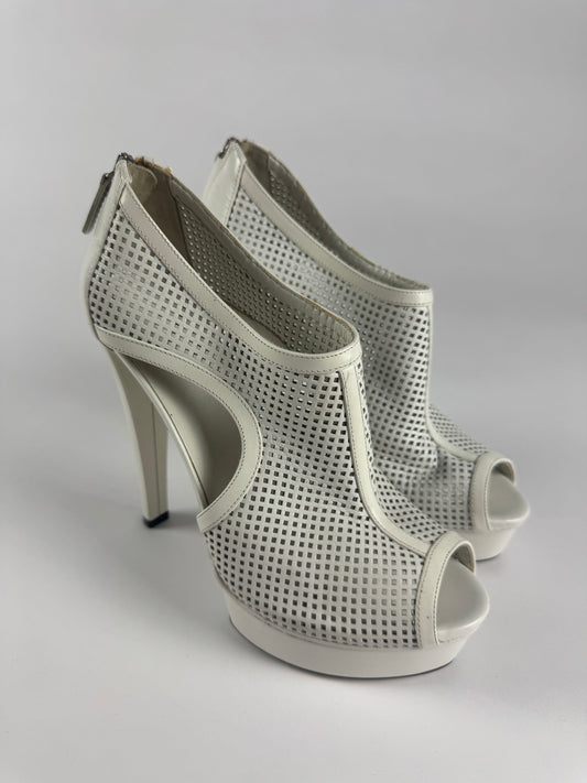 Gucci Open Toed Perforated Leather Caged Heels Pumps SS 2010 - 38 IT/38,5 EU