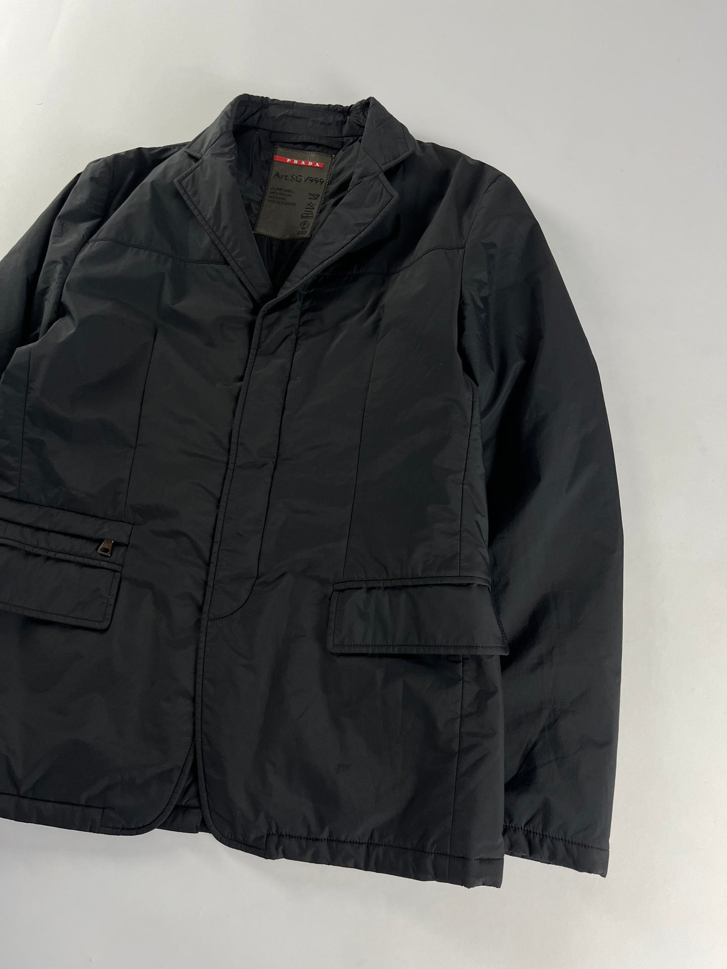 Prada Linea Rossa Black Nylon Wind Stopper Blazer SS 2008 - M