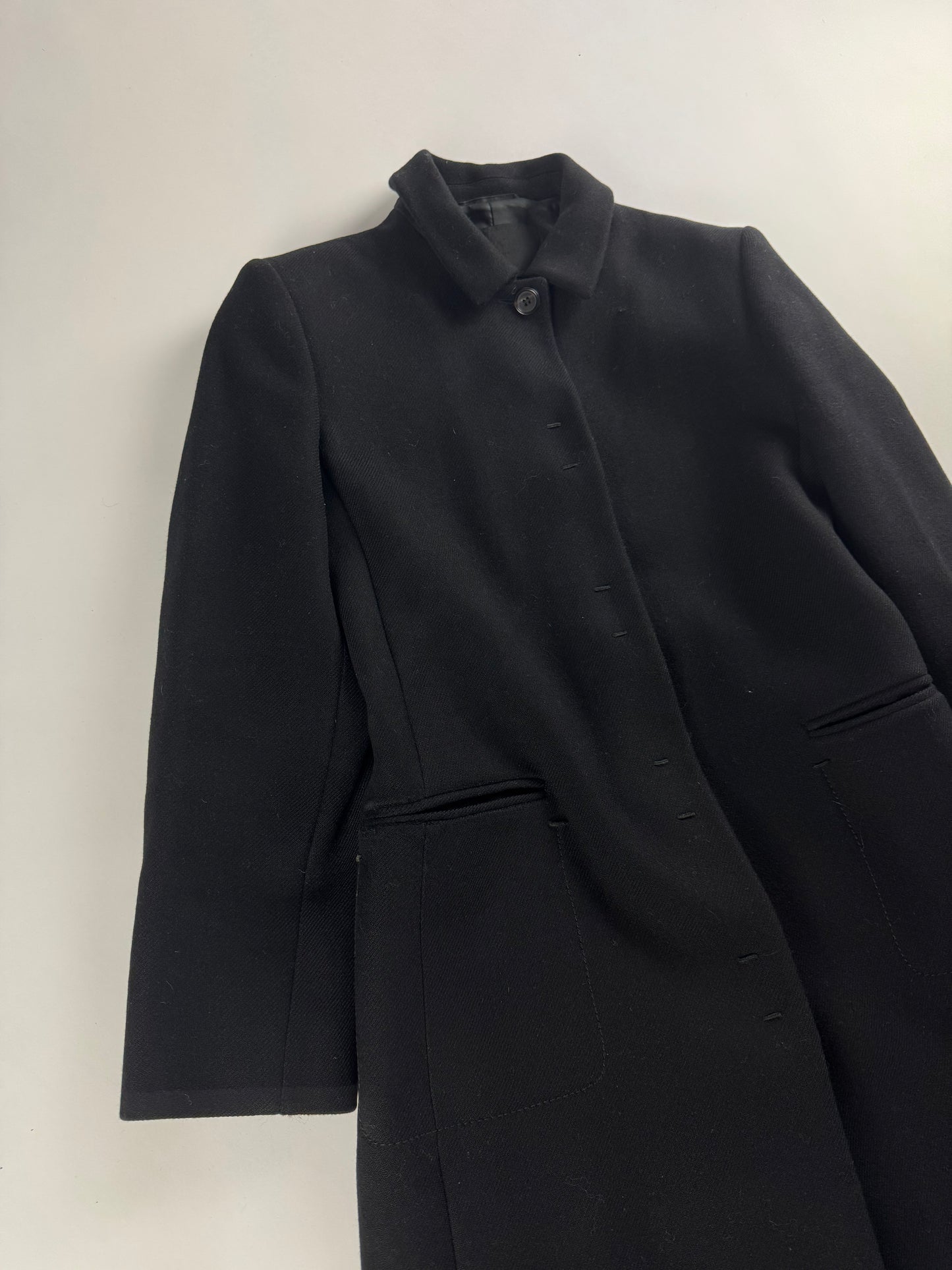 Prada Black Double Stitches Tailored Coat FW 1998 - XS